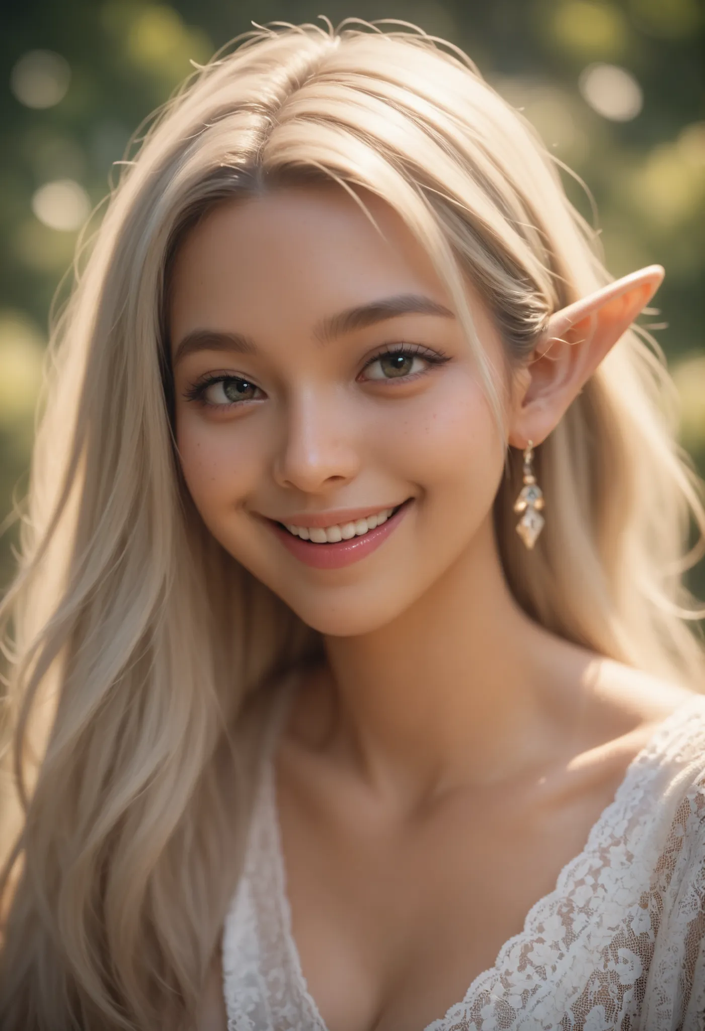 A sacred and enchanting dark elf, Fearless smile