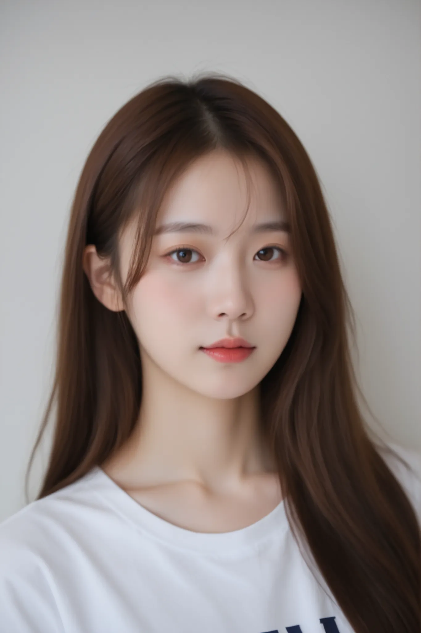 以一个charming女孩为主题,Realistic style,Ultra-realistic,Song Yuqi,Long blond hair,Near-perfect figure,Delicate and plump facial texture,The upper body is wearing a white T-shirt,The lower body is only wearing a semi-transparent,There is a feeling that it seems to...