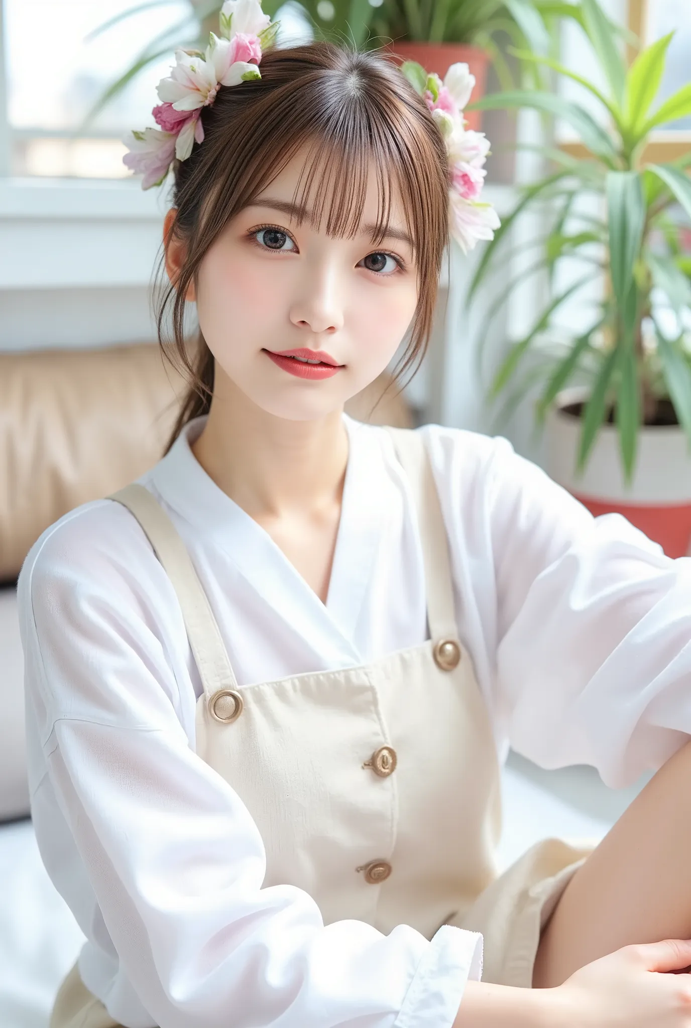 in 8K:1.5,Best Quality:1.4, 超A high resolution:1.5, (Photorealistic:1.4),masterpiece:1.2,(top-quality:1.4)、Raw photo、1a japanese girl、Cute、 (RAW フォト:1.2), (フォトリアリスティック:1.4), 美しい詳細な表情の少女, (((とてもよく詳しい eyes and face, 美しく詳細な目元, 非常に詳細な顔、はにかんだ笑顔))), 傑作,素晴らしい, 1...