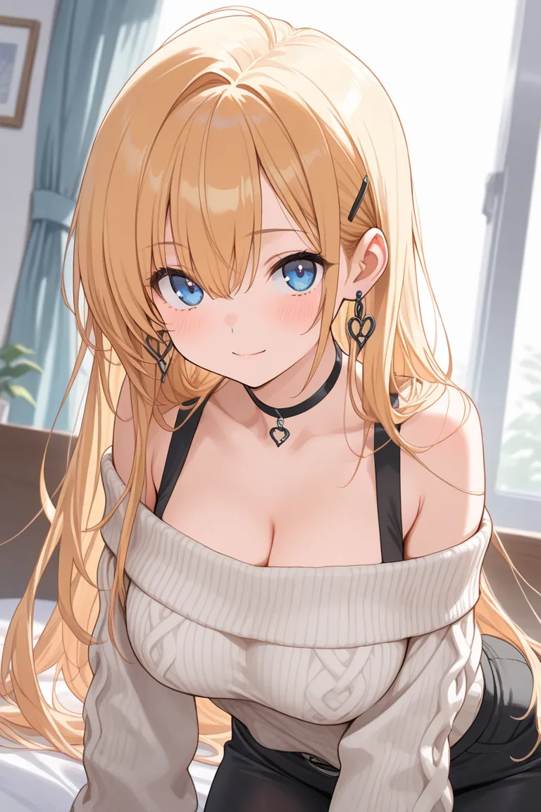 ((best quality)), ((masterpiece)), (detailed), 1girl, off-shoulder sweater, come out from broken screen