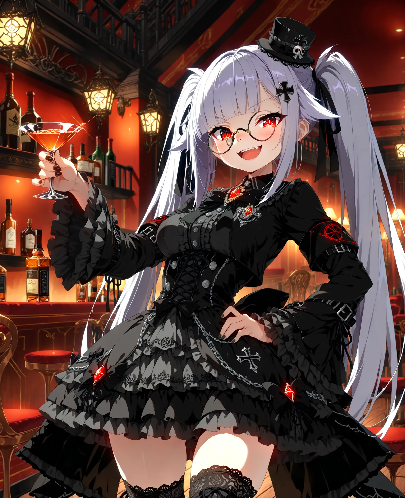 ((Exquisite Quality, masterpiece, best quality, ultra-detailed, vibrant colors, in 8K resolution, detailed illustration, rich contrast, best lighting, sharp focus, (EyesHD:1.3))). BREAK, ((Anime-style cute gothic girl with (silky light purple hair:1.3) sty...