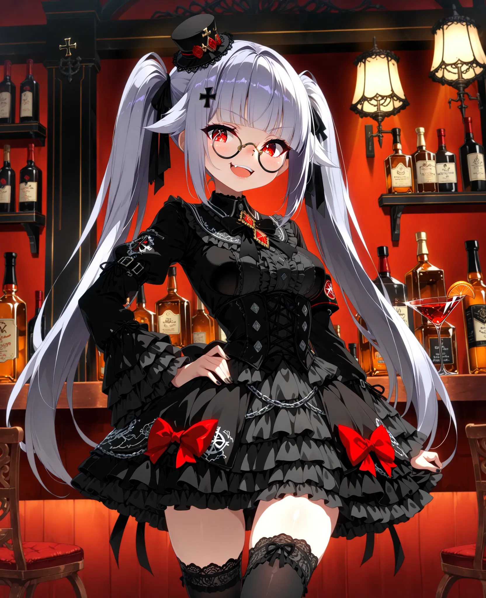 ((Exquisite Quality, masterpiece, best quality, ultra-detailed, vibrant colors, in 8K resolution, detailed illustration, rich contrast, best lighting, sharp focus, (EyesHD:1.3))). BREAK, ((Anime-style cute gothic girl with (silky light purple hair:1.3) sty...