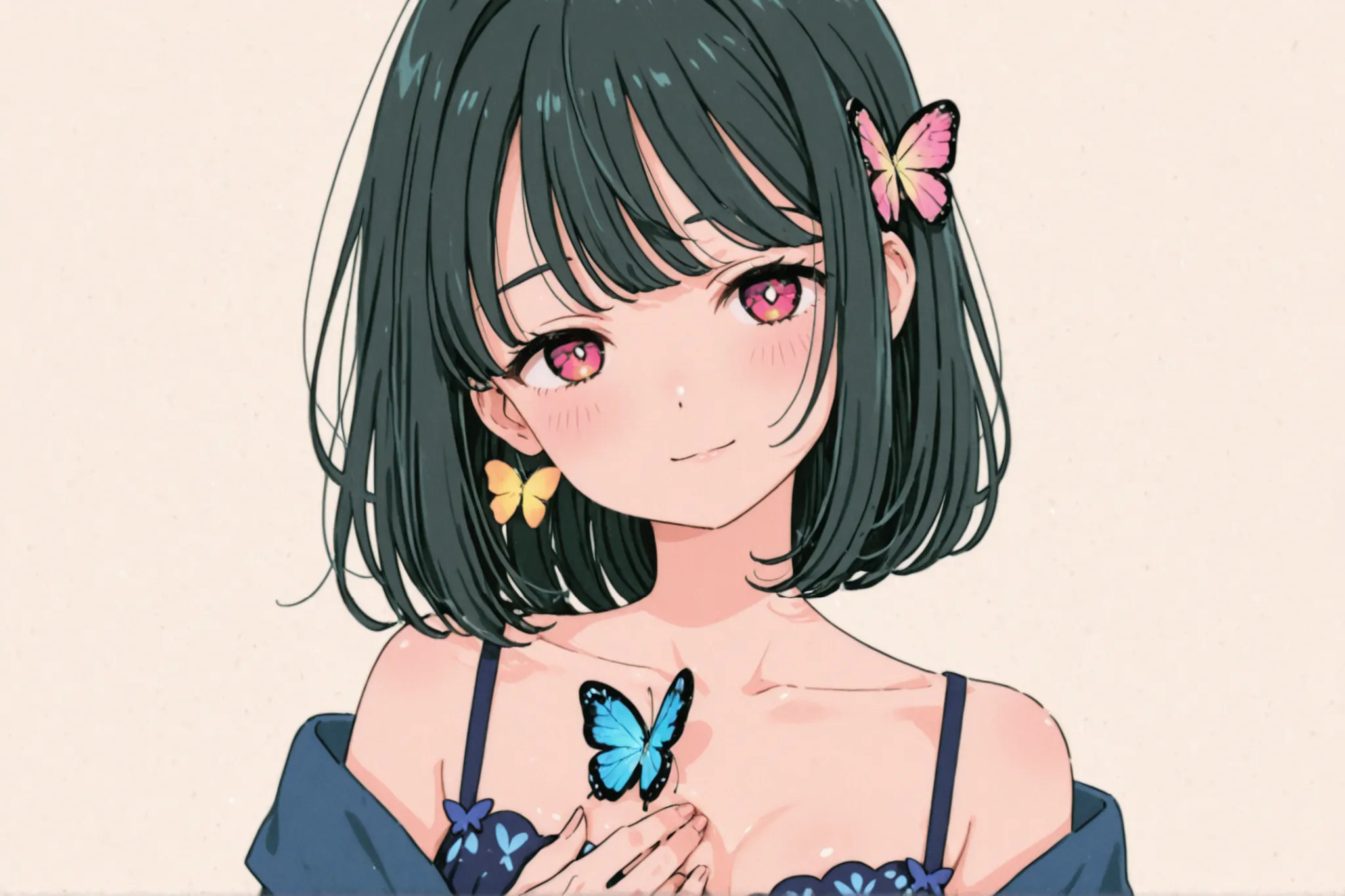 1 girl、Butterflies around々 is flying on my chest、nostalgic atmosphere