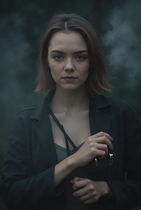 high detailed picture, realistic style, masterpiece, look at you, dynamic pose, dynamic angle, smug, seductive, a ghostly, aesthetic nightmare, young girl, detailed face, melancholic expression, dark smoky atmosphere, moody lighting, intricate details, cin...