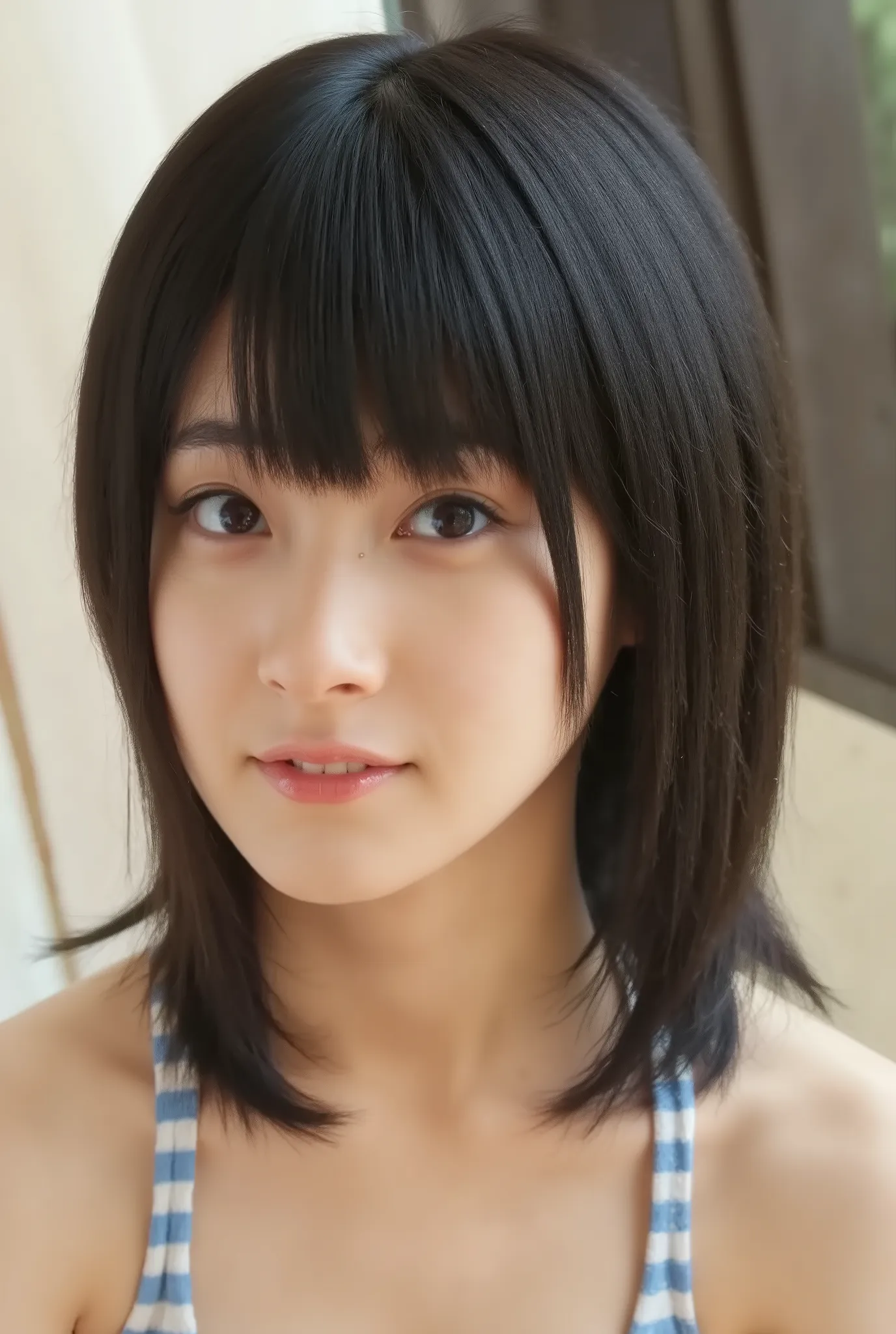 (( Highest Quality , 8K, best quality)), ((masterpiece)), ( details),    First-Person Perspective    ,1 adult female,     sexy,(  having sex in the bedroom ),((huge breasts, black hair, petite woman)),((Big Breasts,  completely naked, short bob hair, black...