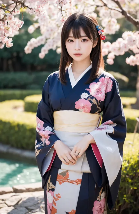 (8K, RAW photo, best quality, masterpiece:1.2), High resolution RAW color photo, professional photograph, (realista, realistic photo:1.37), (best quality:1.2), cinematic light, (finely detailed face:1.2), (masterpiece:1.5), a full body girl, Alone , upper body, waistband, black hair, black eyes
BREAK
ancient temples, jardines eXuberantes, vibrant colors, quiet ponds, traditional architecture, cherry blossoms
BREAK
Bokeh photography, (soft focus):1.2, {{X}},  dream environment ,  glowing circles , mesmerizing depth
BREAK
(Japanese Kimono, Hair Ornaments:1.2)🖤🖤