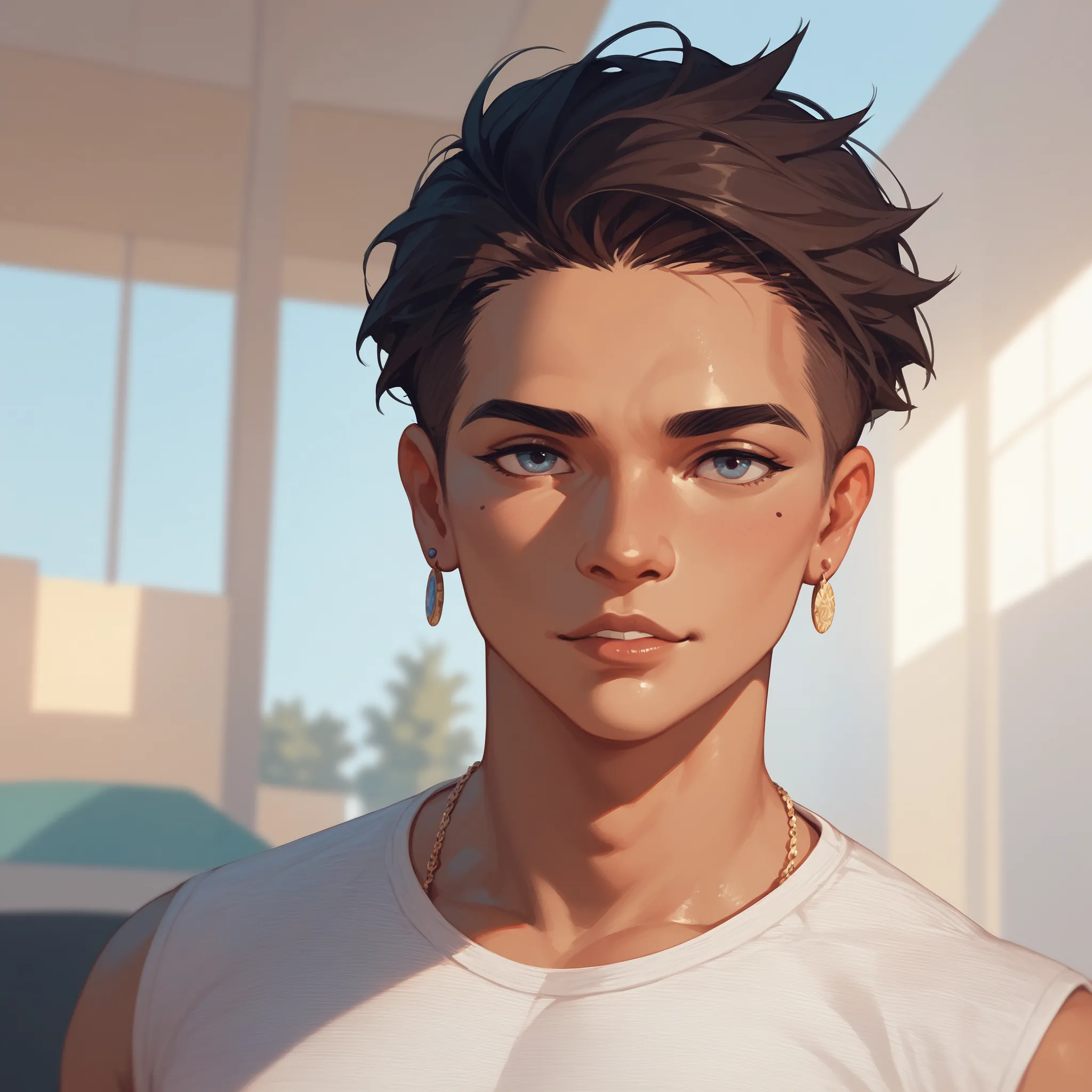 With the very short facial hair, slightly more Latino,