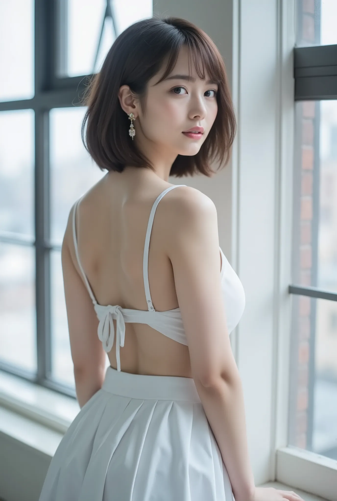 (high definition), (8k), (very well detailed), (Highest Quality),, (masterpiece),beautiful woman highlighting her lower lip, ( attractive body shape ),(beautiful reflection of light)、(photorealism:1.2), original photos , smooth skin, ((clear focus)), Well-...