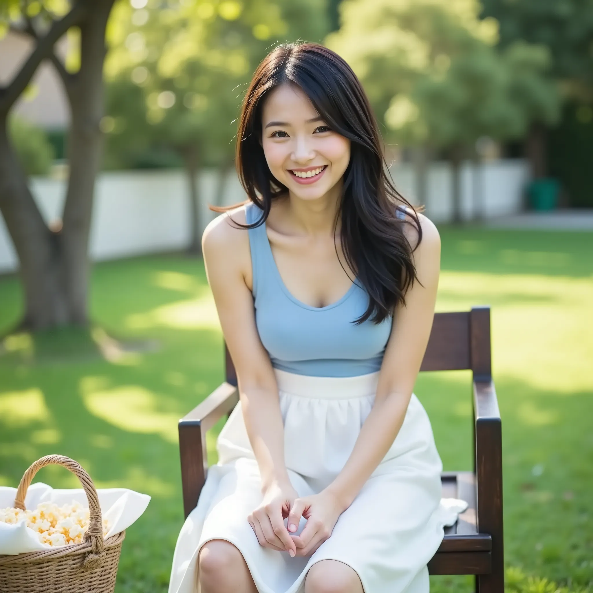 『1 Japanese girl:1.3』『real photo:1.3』Highest Quality:1.aggy big breasts、 narrow waist :1.9))、with a slight cleavage、((40 year old woman))、beautiful shape with black belly、unadorned『歯を見せてis laughing:1.9』、(((is anatomically correct、perfect anatomy、is anatomi...