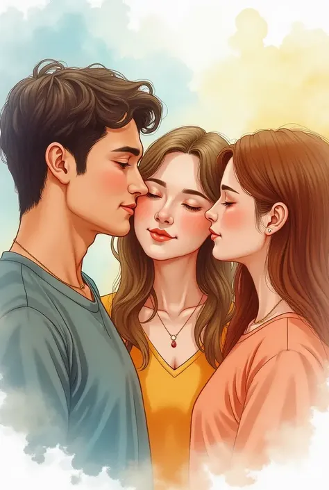 Parents kiss a young girl, kiss me deeply, ciuman dimulai, tongue kiss used in rainbow kiss 
