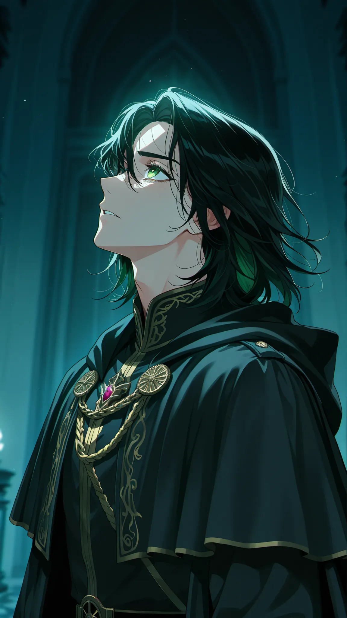 by [arknights|(748cmstyle:0.5)], god rays, cinematic shot, dramatic lighting, young adolescent, ager, young, masterpiece, best quality, amazing quality, very aesthetic, high resolution, ultra-detailed, absurdres, manwha, Solo Max Level Newbie, Webtoon, ext...