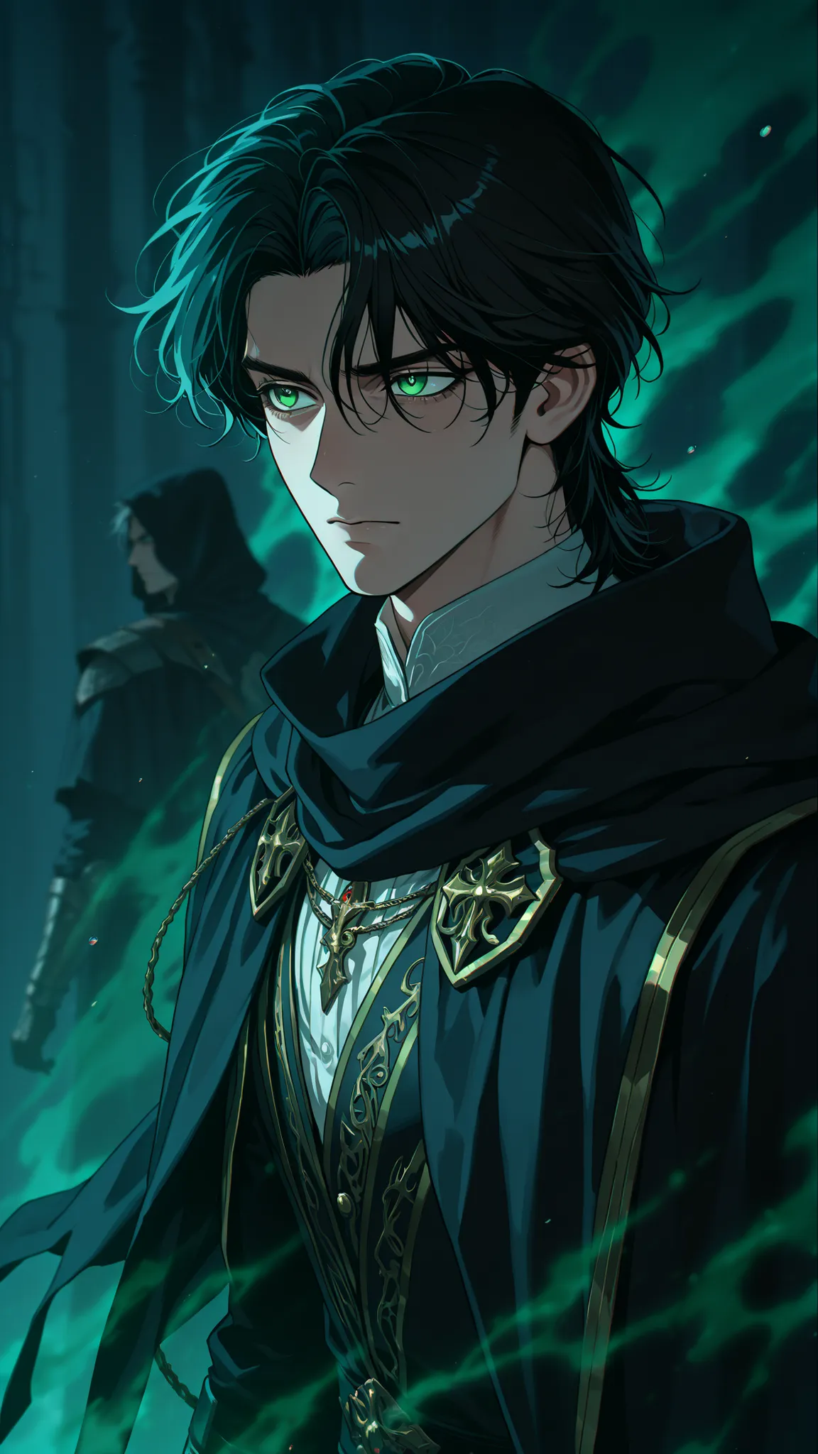 by [arknights|(748cmstyle:0.5)], god rays, cinematic shot, dramatic lighting, young adolescent, ager, young, masterpiece, best quality, amazing quality, very aesthetic, high resolution, ultra-detailed, absurdres, manwha, Solo Max Level Newbie, Webtoon, ext...