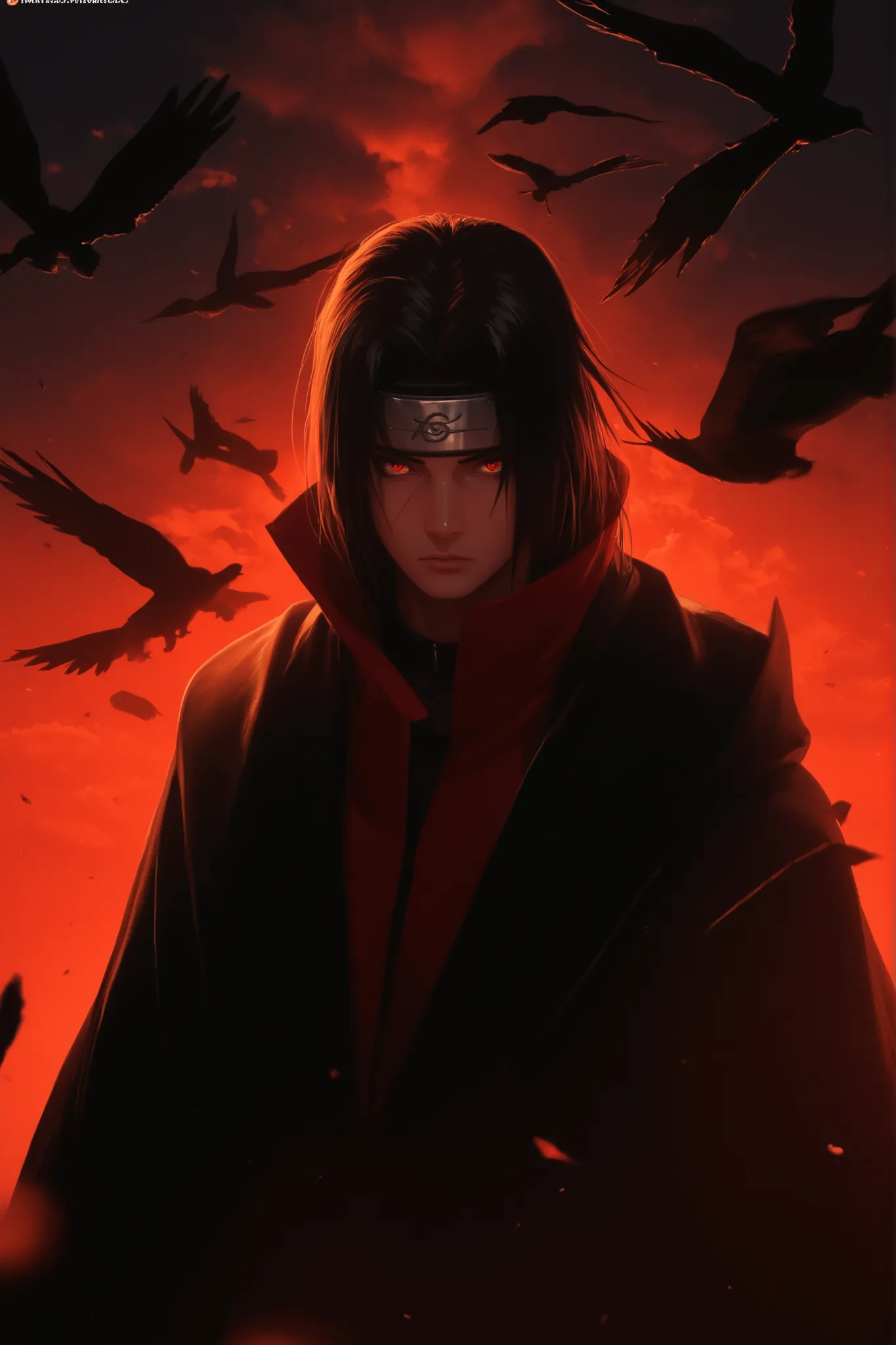 (masterpiece, perfect anatomy, ultra detailed photo, ultra hyper realistic person, best 8k quality) character : 1 pubescent male, itachi uchiha, from akatsuki, tall, slim and strong body, long black hair, serious and menacing, battle scars on his skin and...
