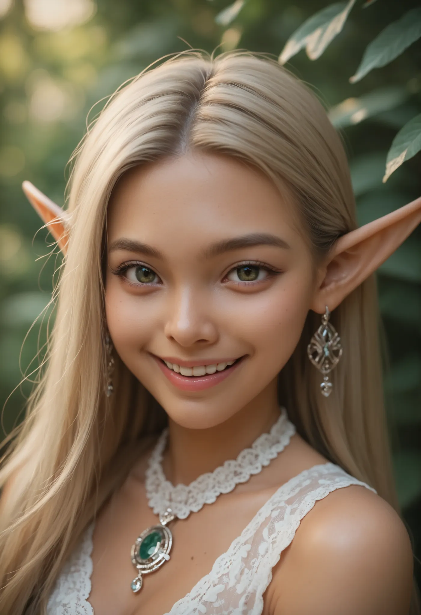A sacred and enchanting dark elf, Fearless smile