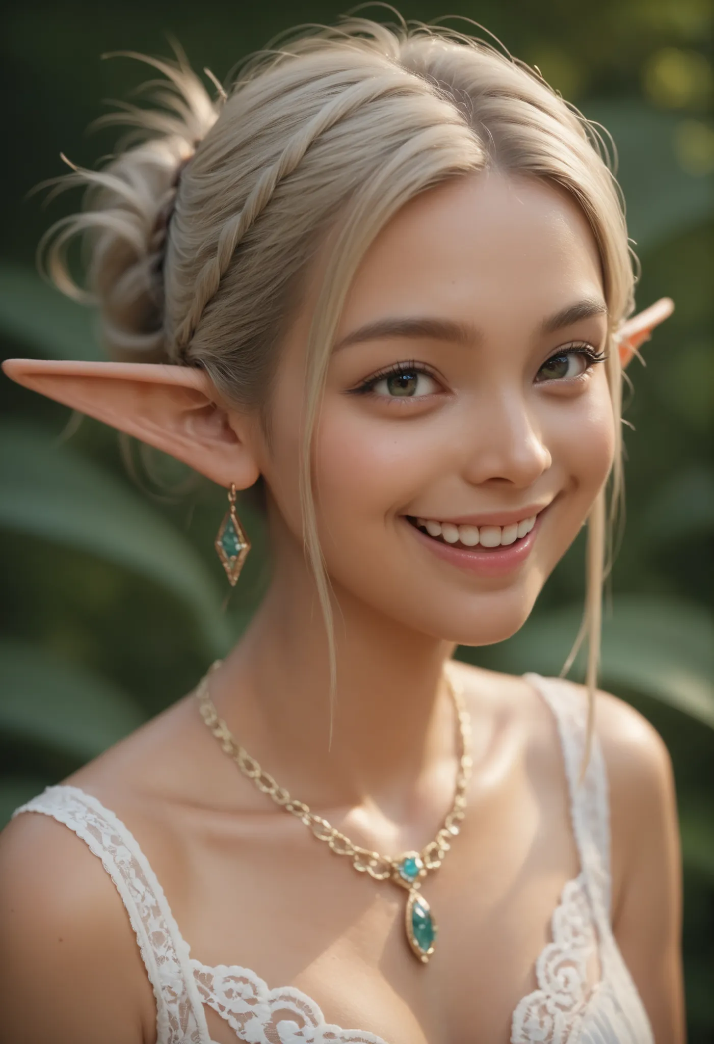 A sacred and enchanting dark elf, Fearless smile