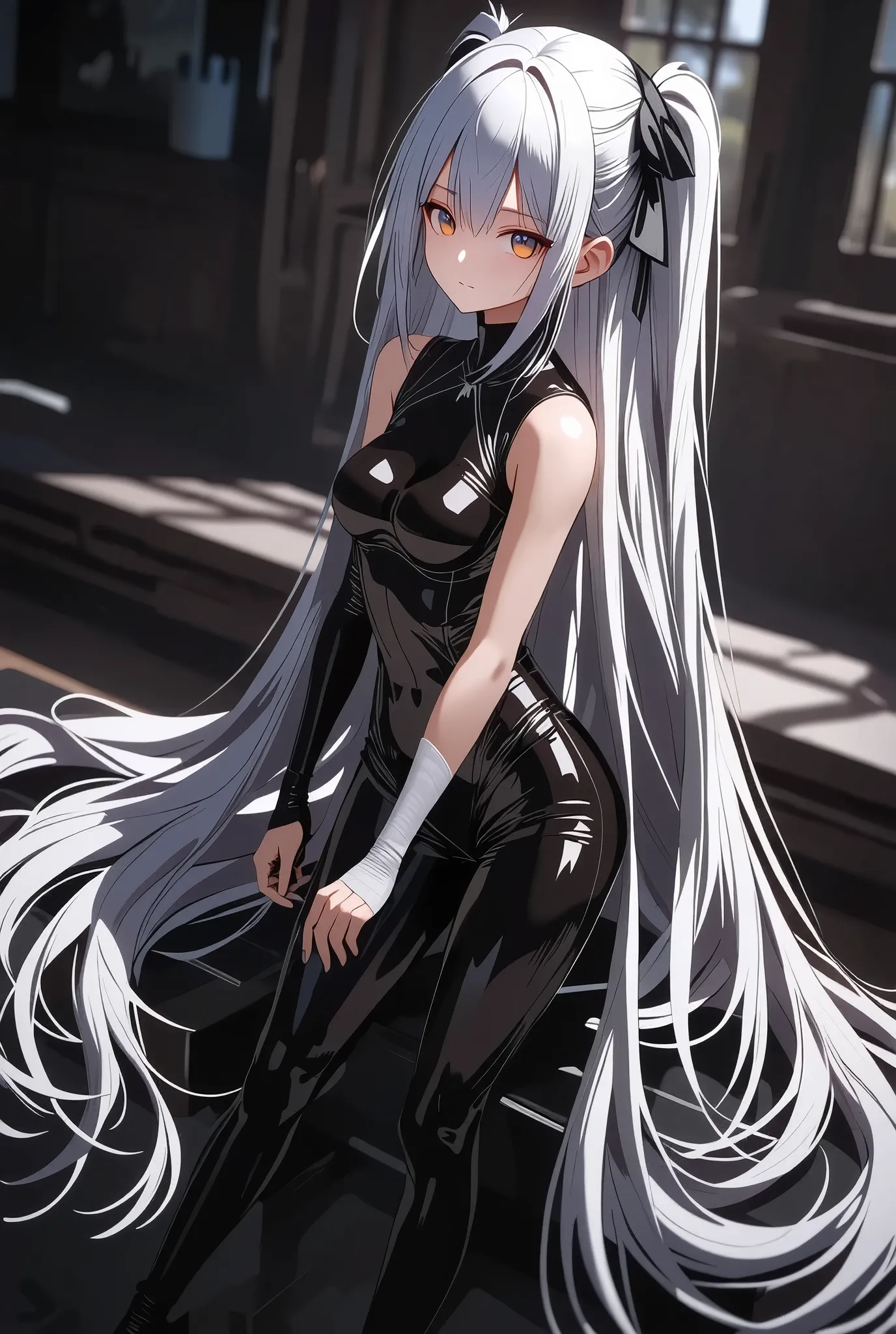 Hateful Villains Anime Characters, solo, (Seductive Adult Officers, villain daughter is crossing her arms in front of her chest, The mean empress who stomps on you, Gothic ta girl sitting on a throne with her legs crossed), Dark Fantasy, (she looks down on...