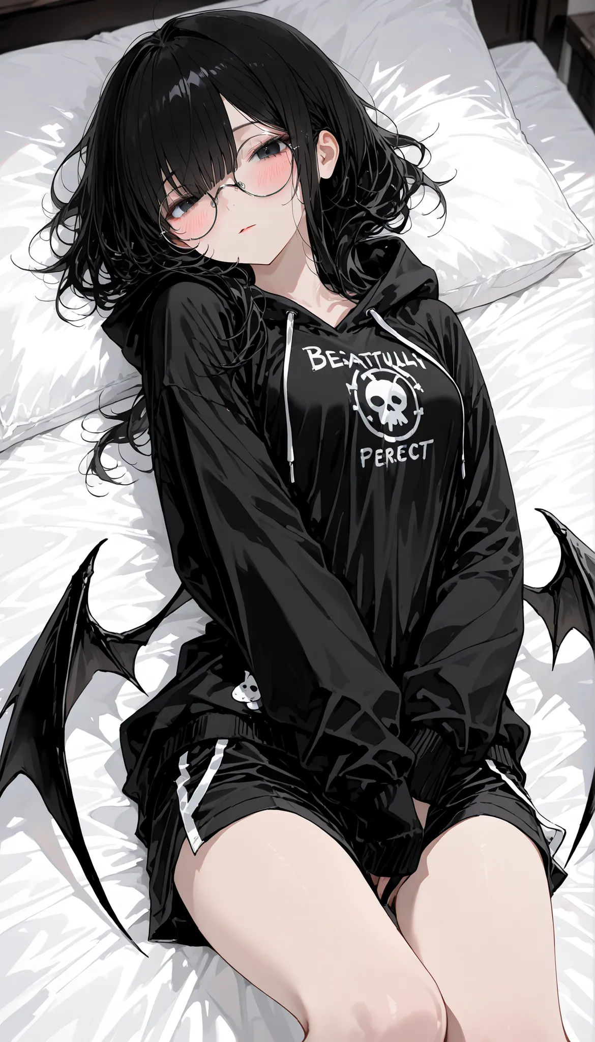top quality, masterpiece, ultra-precise, ((top quality, masterpiece:1.3)), (sharp focus:1.2), (A beautiful, mature woman with a perfect body, seductive), (black eyes), (선명한 눈매), (round glasses), (shorts hair with natural dark black curls, full bangs), (min...