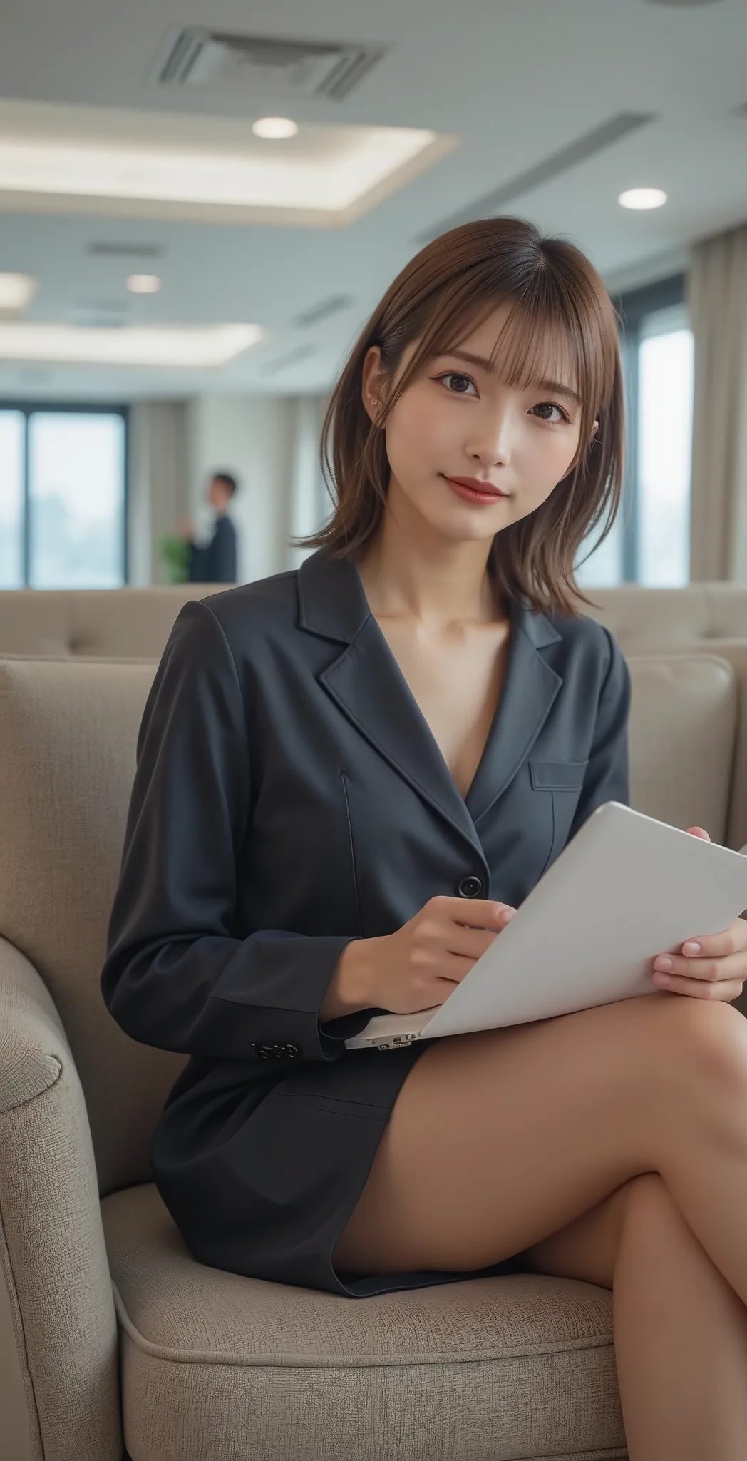 (Highest Quality、8k、Best Picture Quality、超A high resolution:1.5, (Photorealistic:1.4),masterpiece:1.2,(top-quality:1.4)、Raw photo)、woman working in an office、OL、(highlight your body line:1.1)、Portrait of a beautiful classy woman、THE MOST ELEGANT AND COZY ...