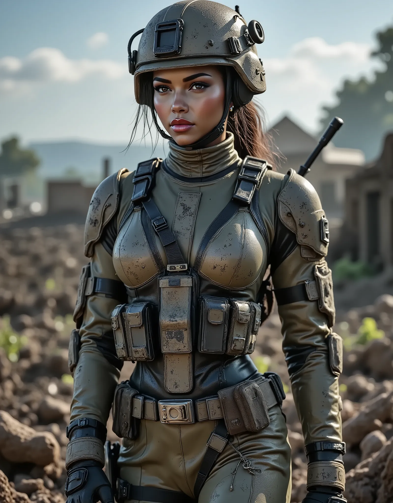 woman, army soldier, combat fatiques