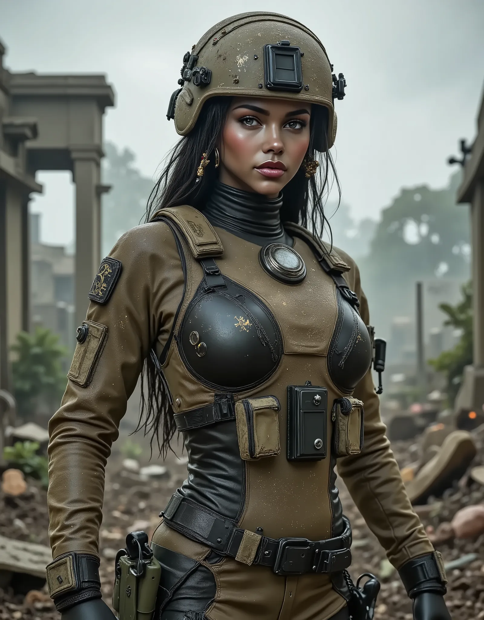 woman, army soldier, combat fatiques