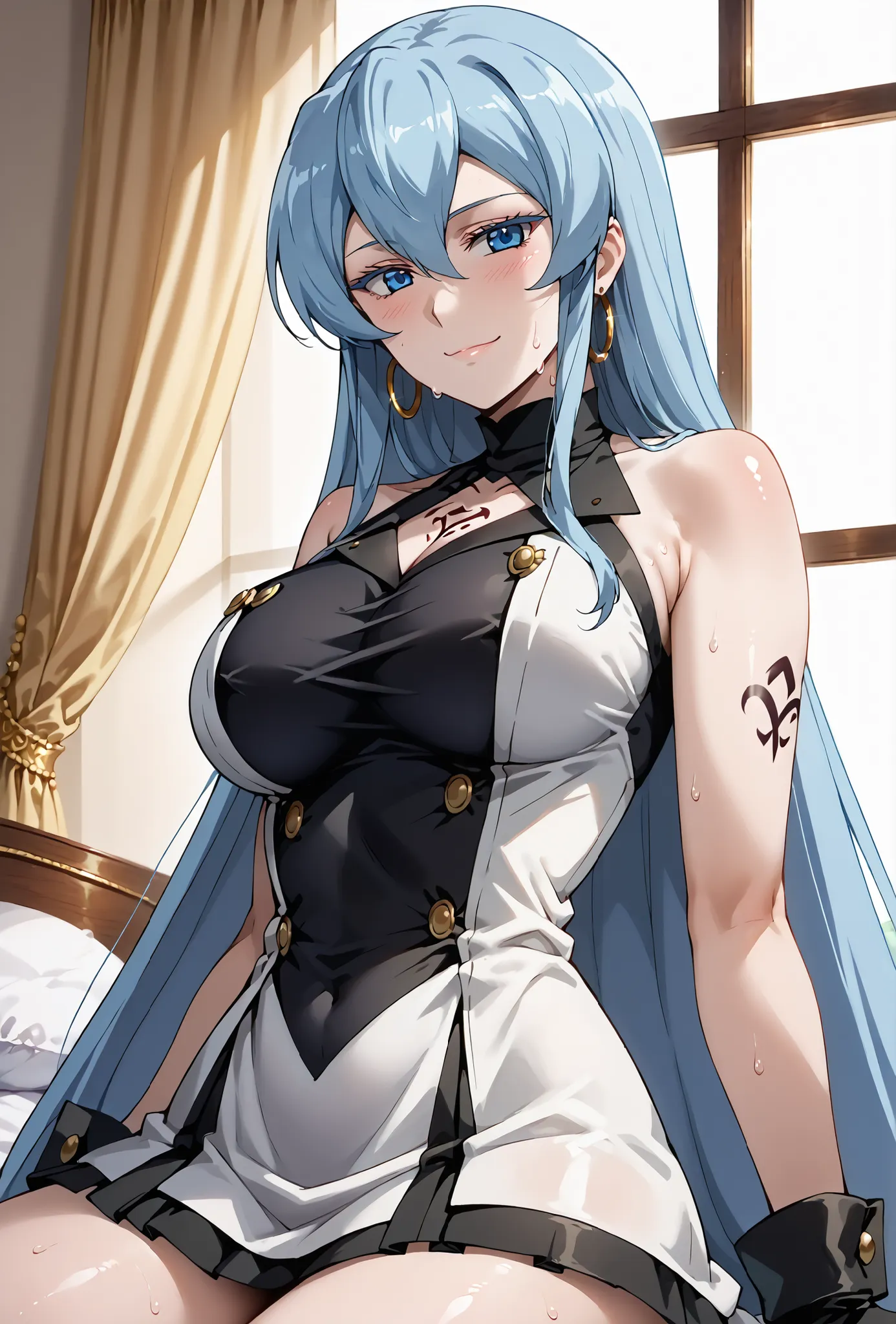 score_9, score_8_up, score_7_up, source_anime, 4K,perfect fingers,(perfect hands, perfect anatomy),prefect lighting, very aesthetic, intricate details,highly detailed background, masterpiece, high quality, best quality,
esdeath, blue eyes, blue hair, long ...