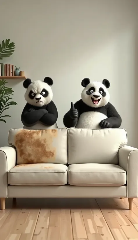 A Pixar-style panda, the panda has his arms crossed, the panda is furious, angry annoying. the panda wears a white shirt.