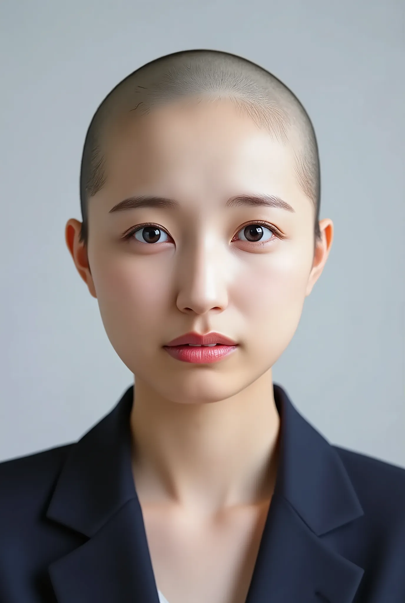 Create an head shot face, frontal face, look frontal face, please head bald (ioki_mao_flux: 0.5), (IOKI.MAO.FLUX: 0.5), hyperdetailed, maximum fidelity, quality, cinematic, subsurface scattering, maximal attention to correctness and detail, epic, magnifice...
