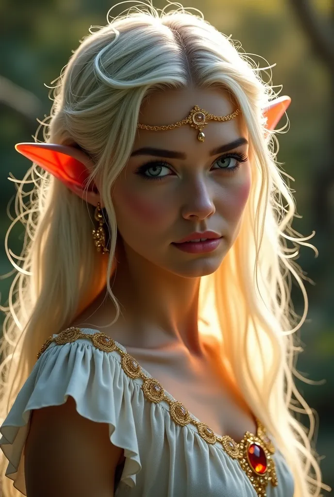 Super detailed beautiful elf girl 30 years old. Ultra HD, 4K, 8 thousand, cinematic ligh