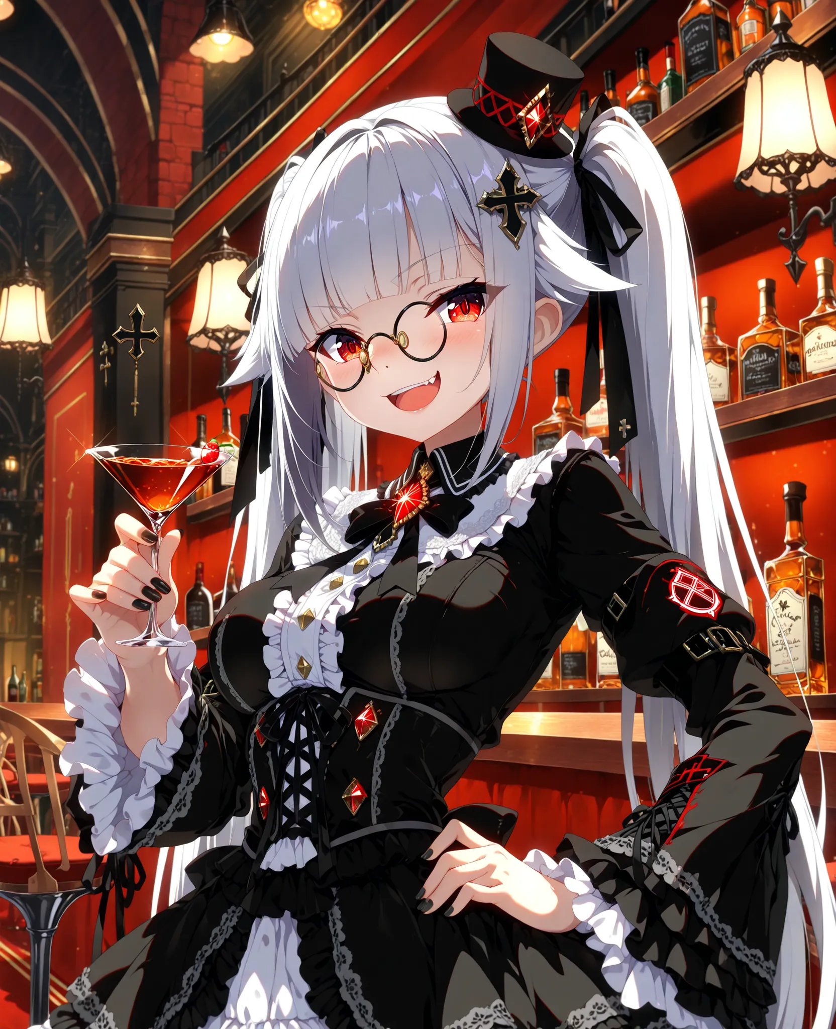 ((Exquisite Quality, masterpiece, best quality, ultra-detailed, vibrant colors, in 8K resolution, detailed illustration, rich contrast, best lighting, sharp focus, (EyesHD:1.3))). BREAK, ((Anime-style cute gothic girl with (silky light purple hair:1.3) sty...