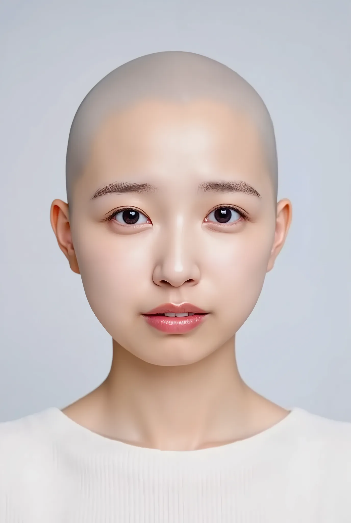 Create an head shot face, frontal face, look frontal face, please head bald (ioki_mao_flux: 0.5), (IOKI.MAO.FLUX: 0.5), hyperdetailed, maximum fidelity, quality, cinematic, subsurface scattering, maximal attention to correctness and detail, epic, magnifice...