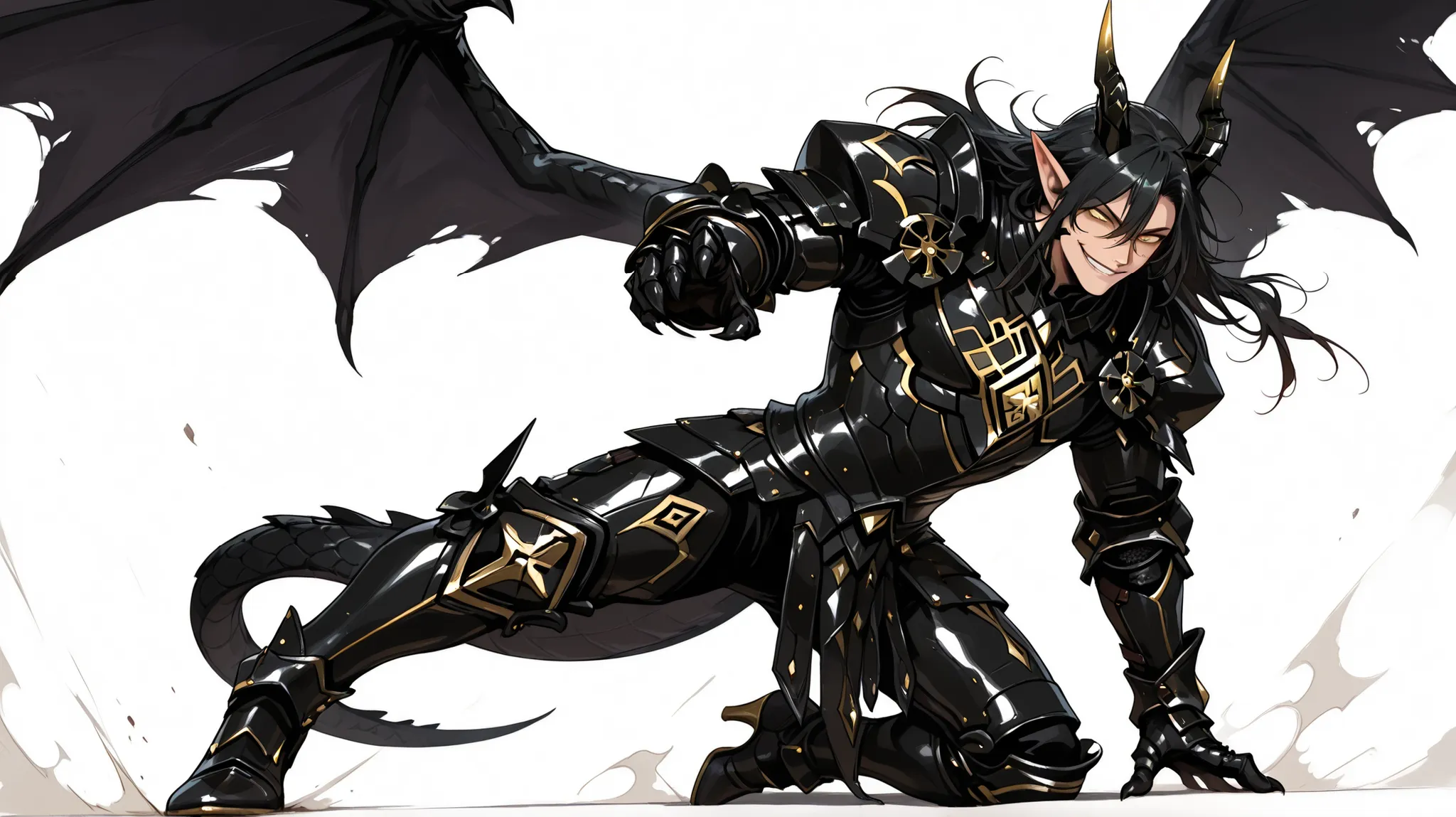 score_9, score_8_up, score_7_up, absurdres, 128K Ultra High Resolution, (masterpiece, best quality: 1. 5), high definition, highres, 8K wallpaper, CG, (((Anime))), (1 male), solo, lean body, (masculine), (floating in the air), weredragon, japanese anime st...