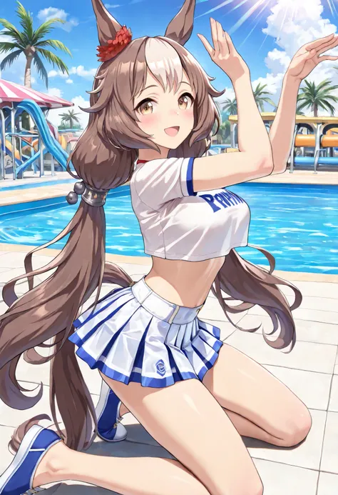 (masterpiece, best quality, perfect face:1.4), wide angle, yamanin zephyr \(umamusume\), 1girl, horse ears, red ear ornament, silver hair ornament, horse tail, tail on the lower back, proportional body, proportional, beautiful hair, beautiful face, beautif...