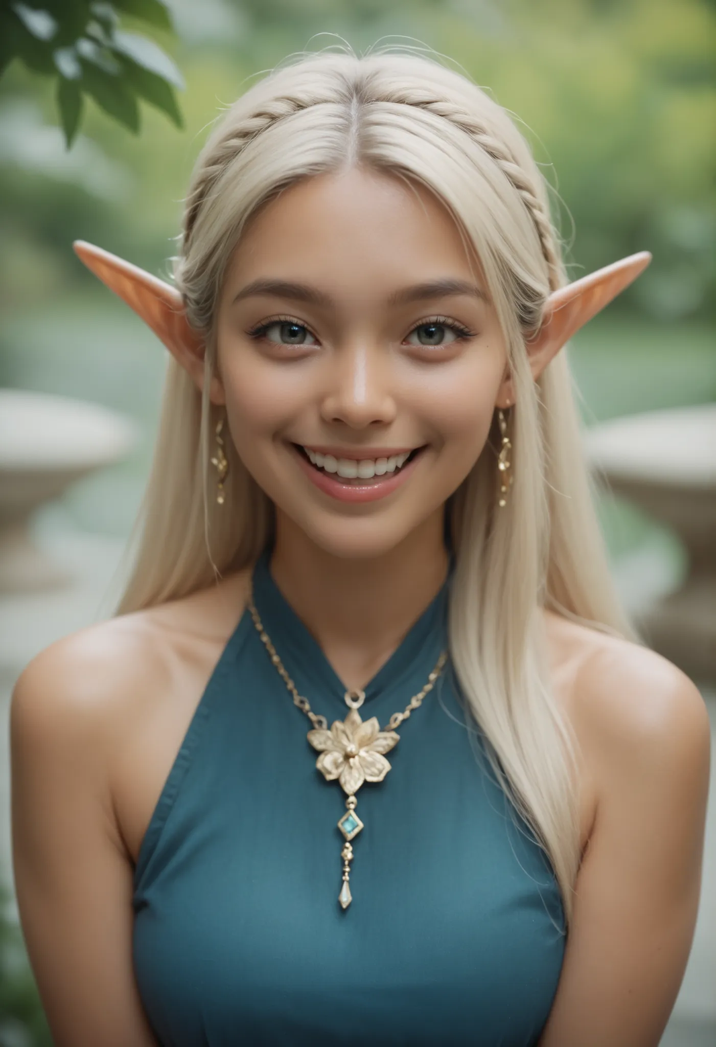 A sacred and enchanting dark elf, Fearless smile