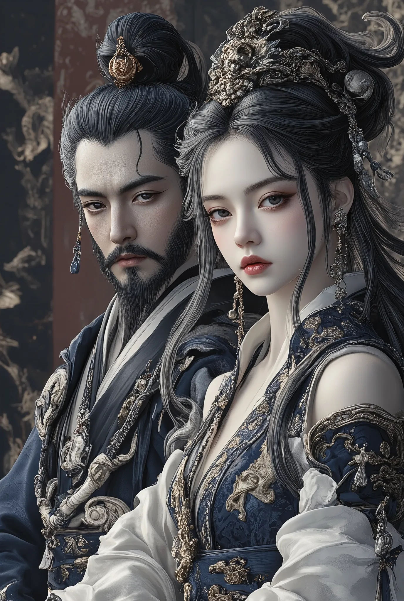 Highest Quality,Max Masterpiece,highest resolution,Photorealistic,Japanese men and women,king and queen,perfectionな比率,perfection,Highest Qualityのリアルな質感の肌,Highest Qualityのテクスチャの髪