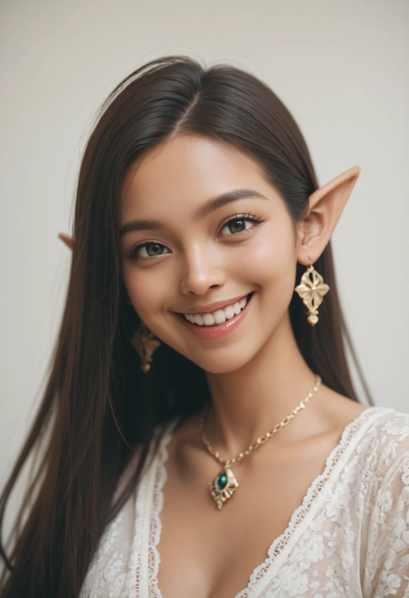 A sacred and enchanting dark elf, Fearless smile