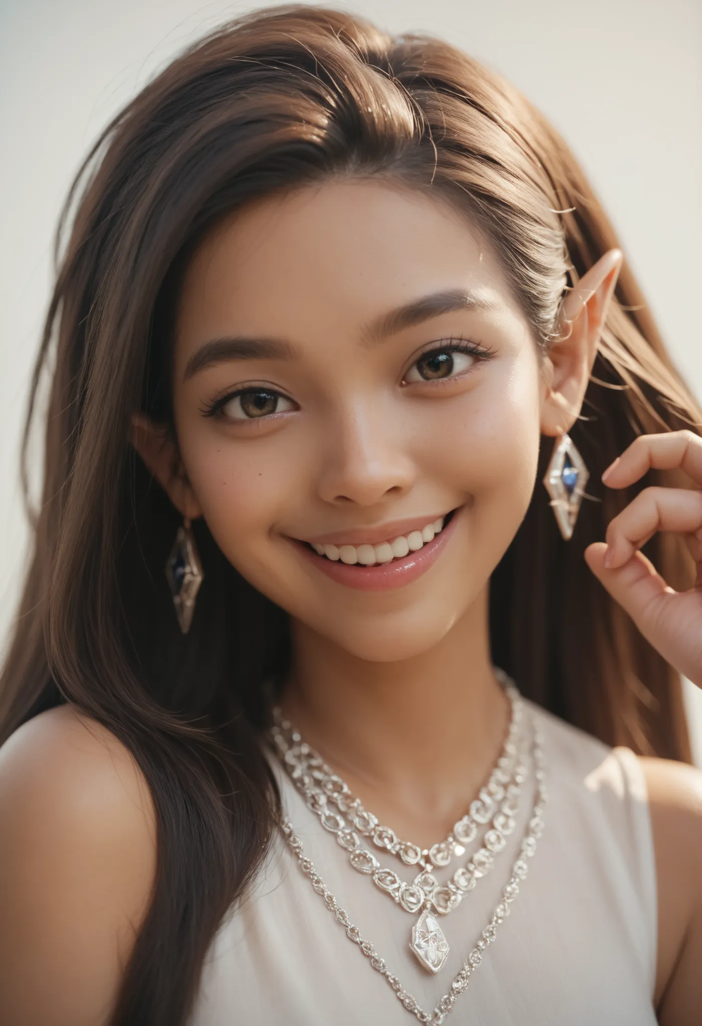 A sacred and enchanting dark elf, Fearless smile