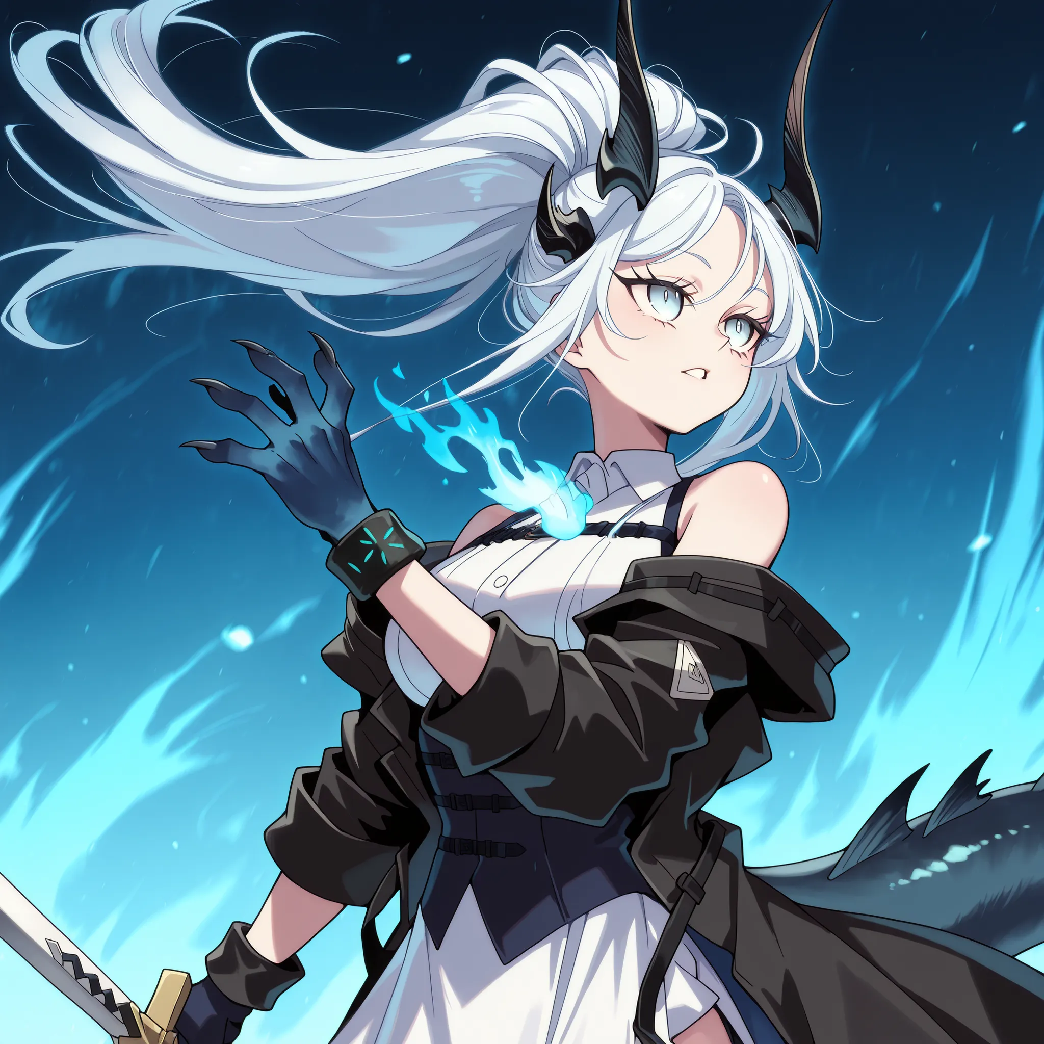 Sozinho, 1 menina, facing the viewer, cabelo branco, hairstyle from Sylpha from "Tensei Shitara Dai Nana Ouji Dattanode", face de Sylpha de "Tensei Shitara Dai Nana Ouji Dattanode", olhos de Sylpha de "Tensei Shitara Dai Nana Ouji Dattanode", franja longa,...