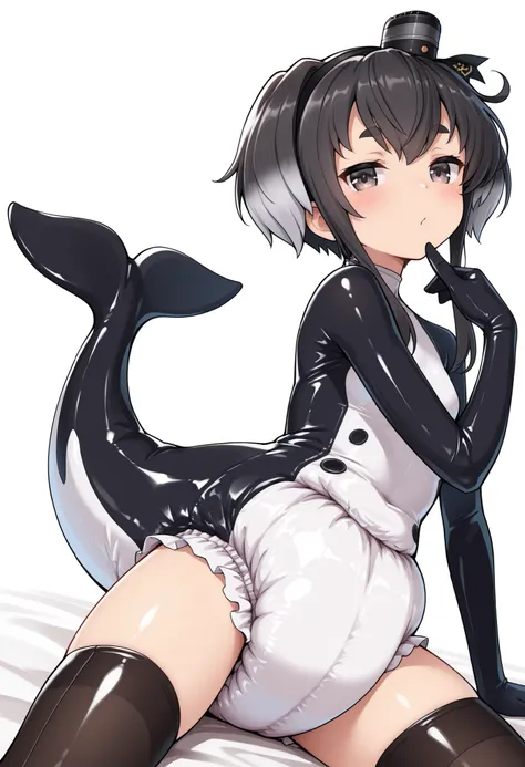 (masterpiece, best quality, ultra detailed:1.2), 1girl, tokitsukaze \(kancolle\),orca diaper suit