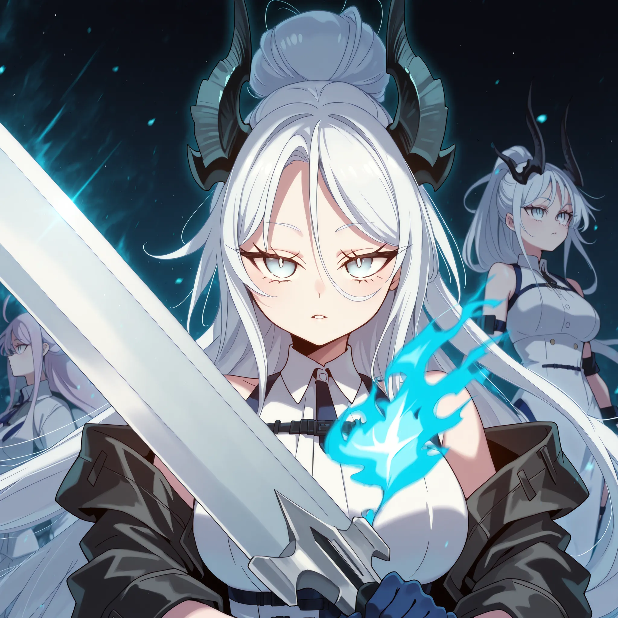 Sozinho, 1 menina, facing the viewer, cabelo branco, hairstyle from Sylpha from "Tensei Shitara Dai Nana Ouji Dattanode", face de Sylpha de "Tensei Shitara Dai Nana Ouji Dattanode", olhos de Sylpha de "Tensei Shitara Dai Nana Ouji Dattanode", franja longa,...