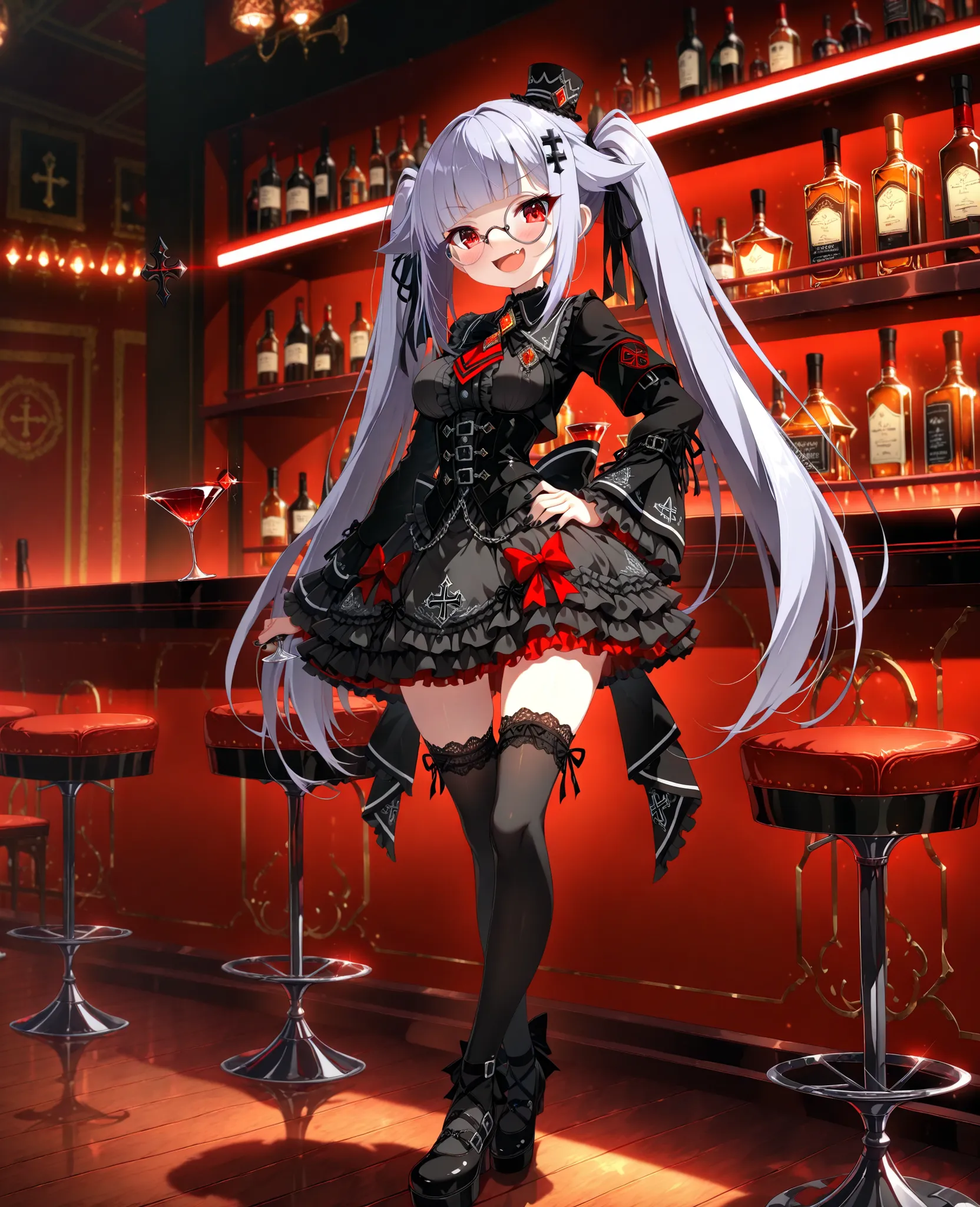 ((Exquisite Quality, masterpiece, best quality, ultra-detailed, vibrant colors, in 8K resolution, detailed illustration, rich contrast, best lighting, sharp focus, (EyesHD:1.3))). BREAK, ((Anime-style cute gothic girl with (silky light purple hair:1.3) sty...