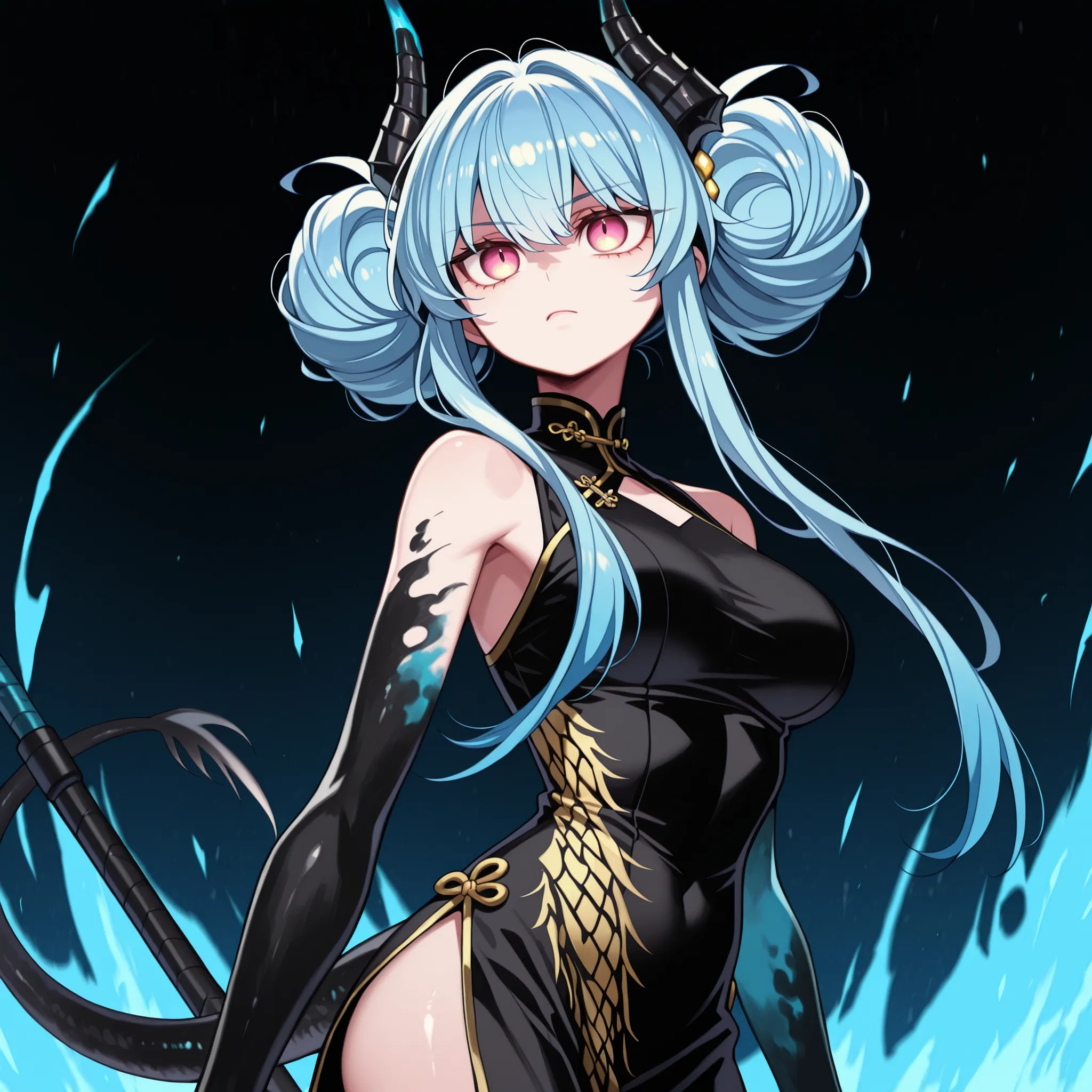Solo, 1 girl, small and short body, small character, short character, short character, character 1.50 meters tall, small and short body, young character,  character;

cyan blue hair, the character's hairstyle must be the same as Lily from "Lilith's Cord", ...
