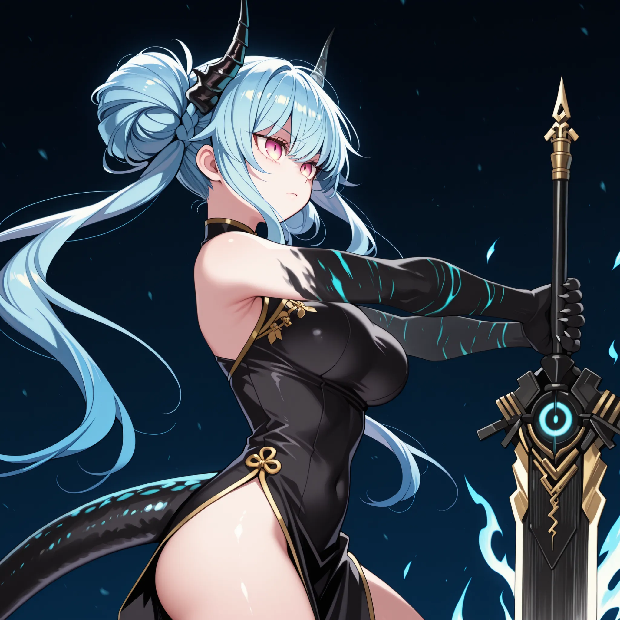 Solo, 1 girl, small and short body, small character, short character, short character, character 1.50 meters tall, small and short body, young character,  character;

cyan blue hair, the character's hairstyle must be the same as Lily from "Lilith's Cord" (...