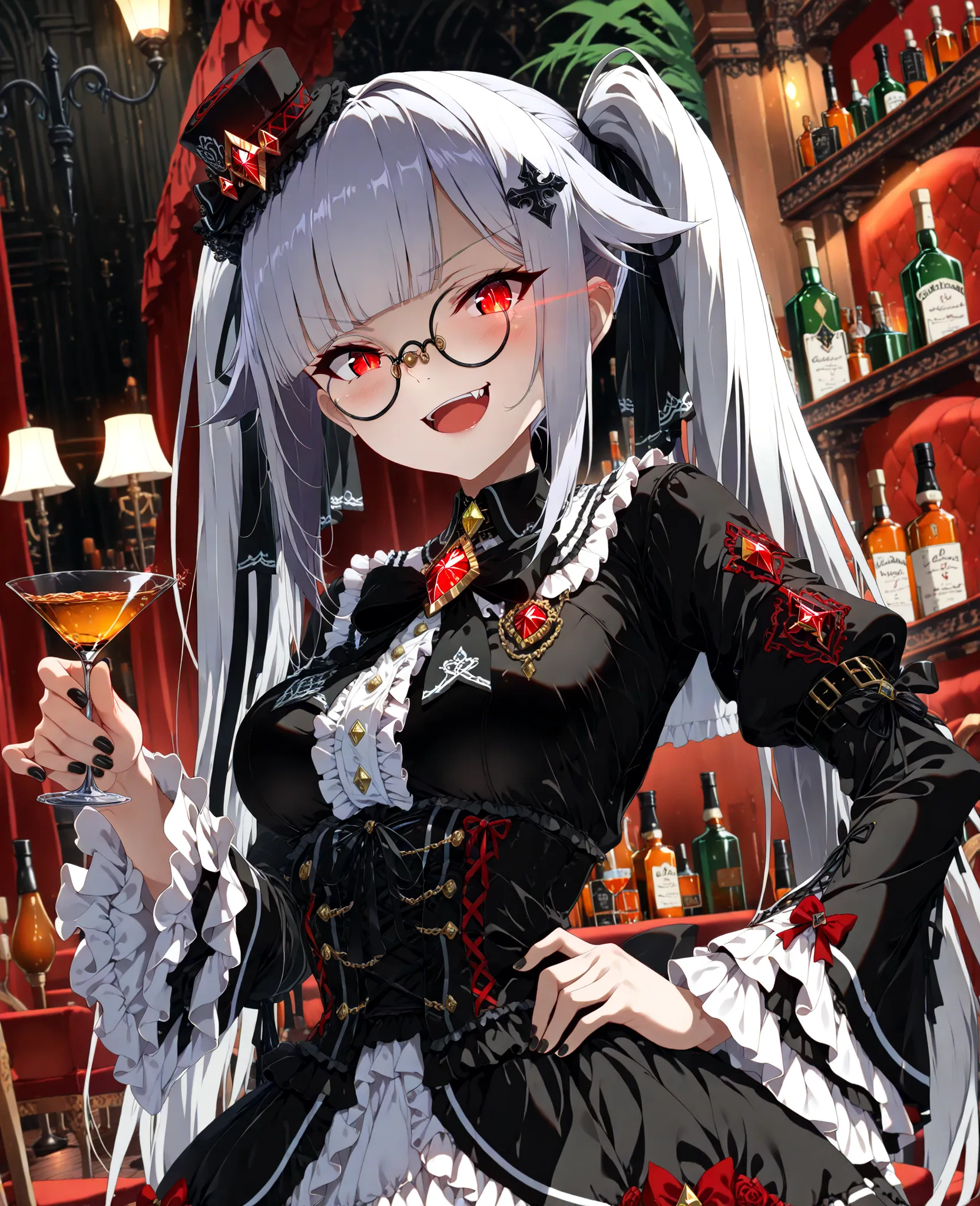 ((Exquisite Quality, masterpiece, best quality, ultra-detailed, vibrant colors, in 8K resolution, detailed illustration, rich contrast, best lighting, sharp focus, (EyesHD:1.3))). BREAK, ((Anime-style cute gothic girl with (silky light purple hair:1.3) sty...