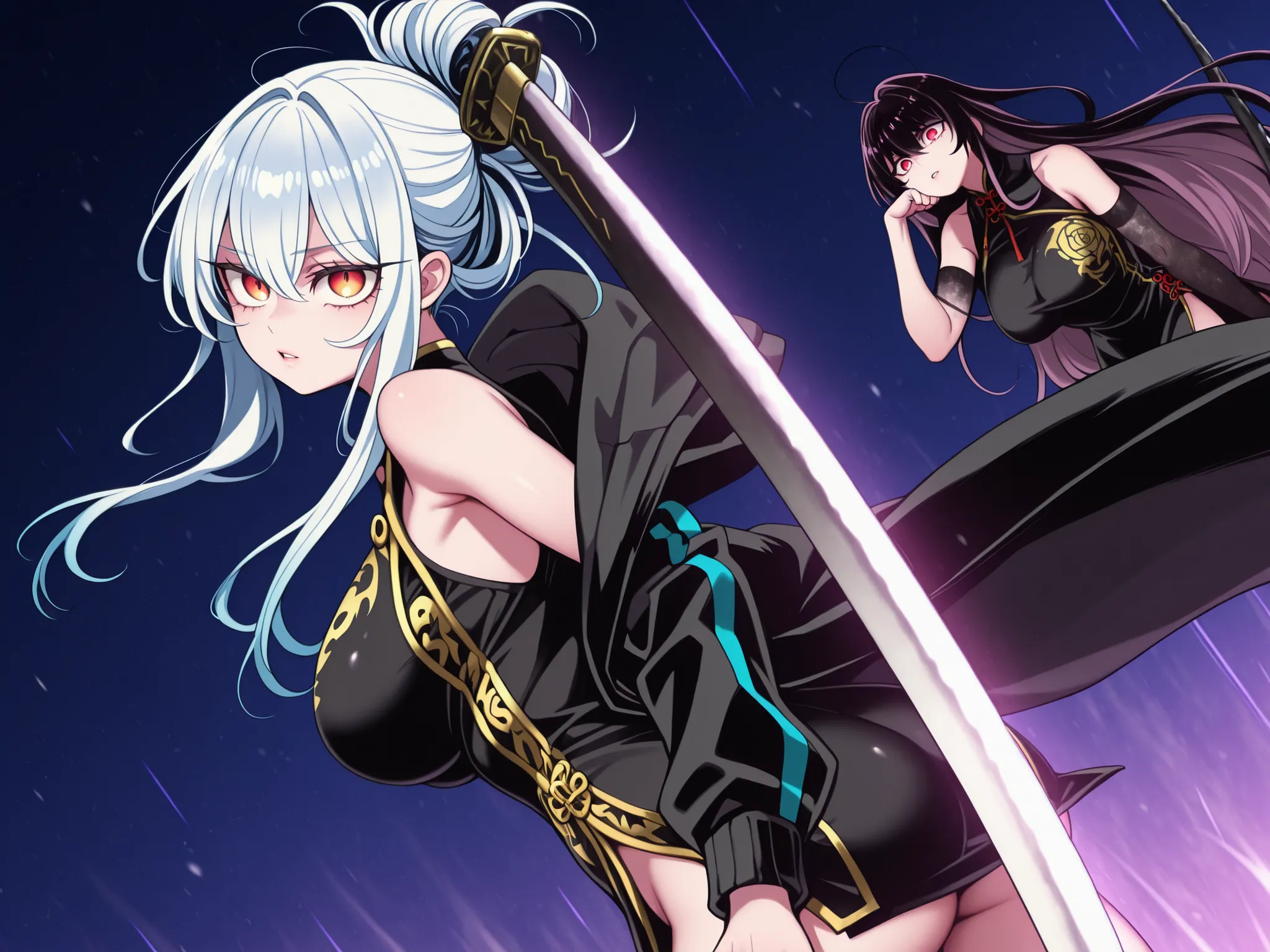 Sozinho, 1 menina, jovem Personagem, age Personagem,  Personagem;

cabelo azul ciano, the Personagem's hairstyle must be the same as Lily from "Lilith's Cord" (long pigtail hairstyle), franja longa, pigtail hairstyle;

The Personagem's face must be the sam...