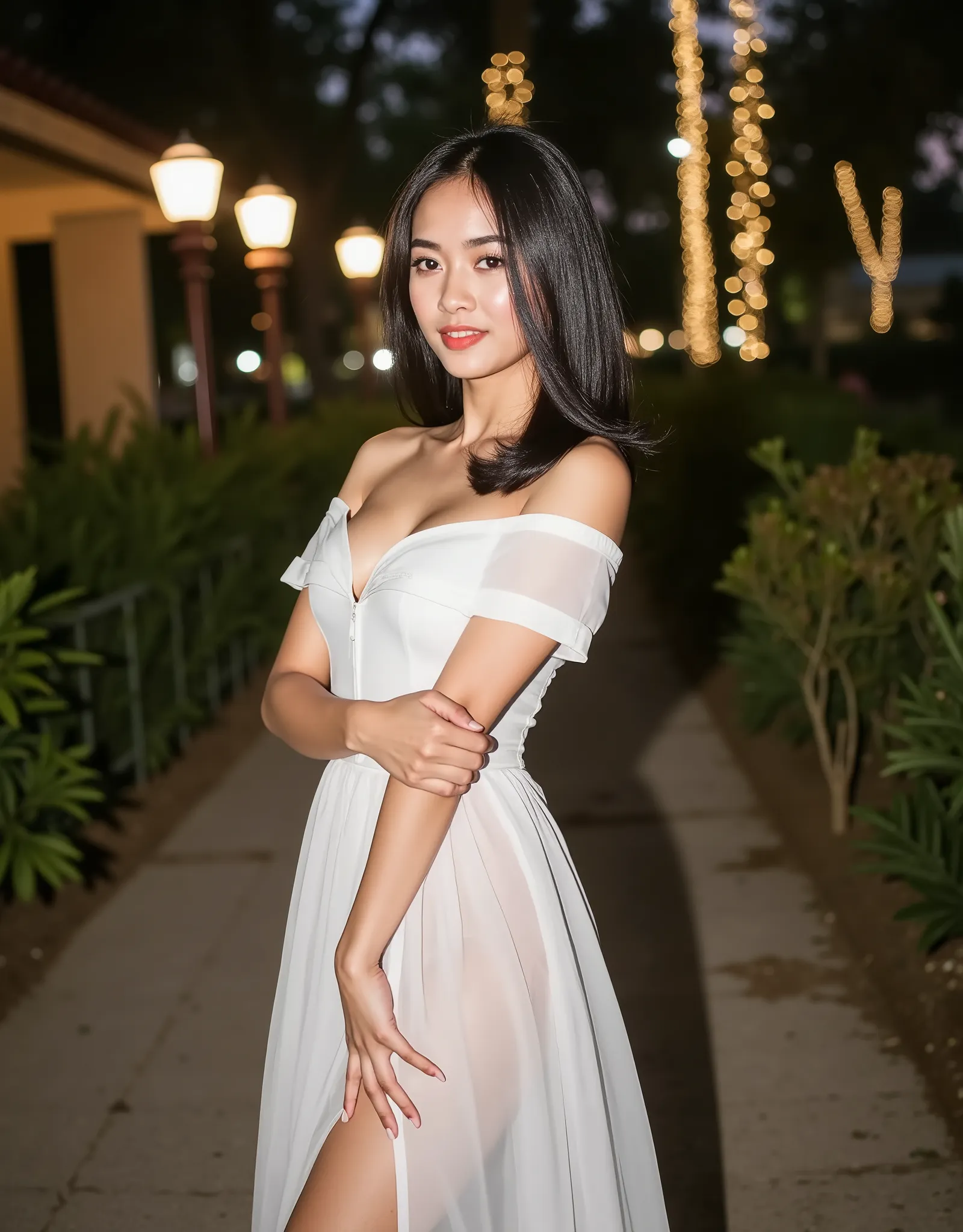 1 girls. jakarta high school, 3 chinese cute girls and nude friends.. beautiful faces. 19 years old side back posing sexy, white skinny body, slender. standing at wedding outdoor garden ceremony with legs open wide apart, crowds guests in background. small...