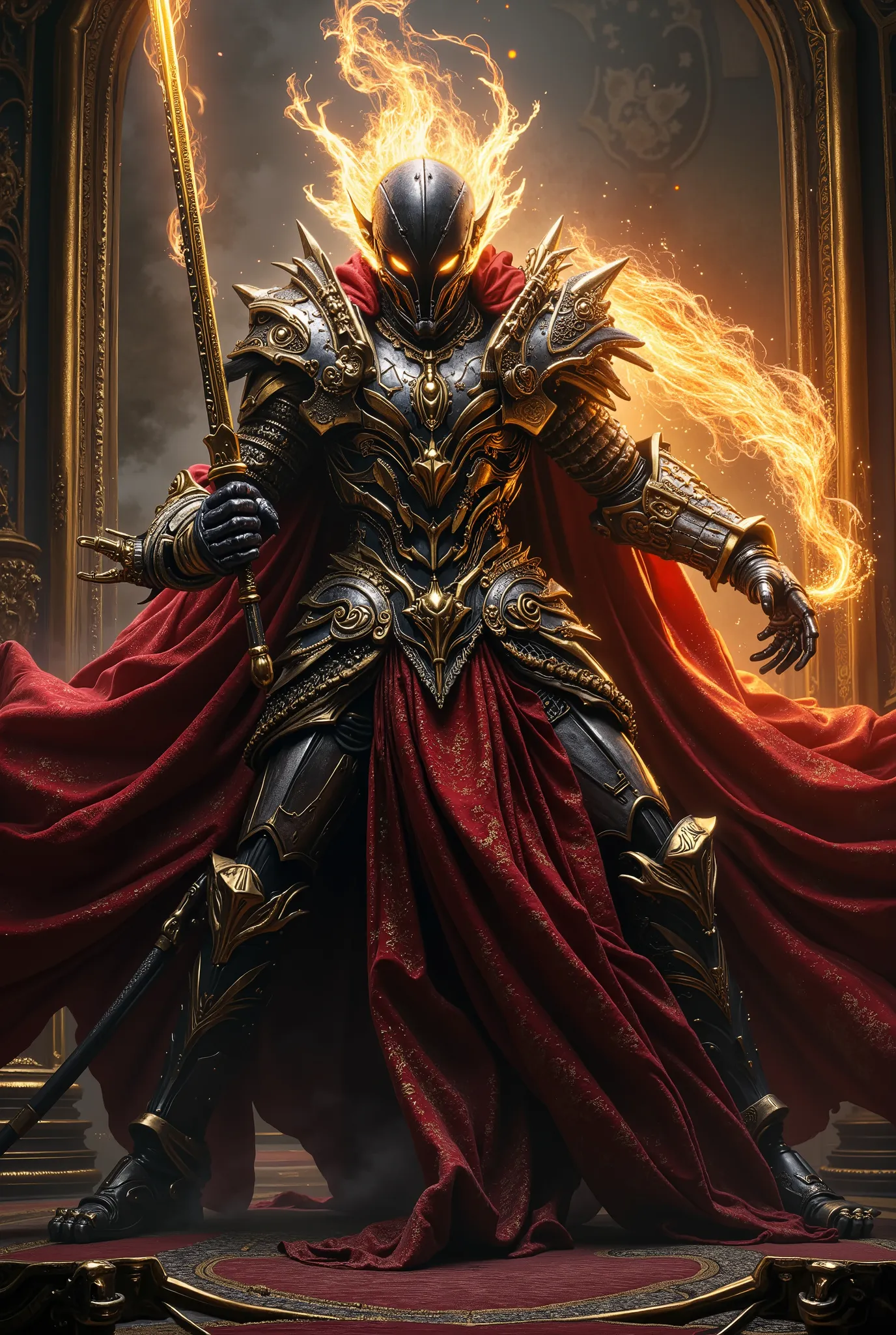 2. **lights, BAROQUE duelist**
* **STYLE INCARNATION:** baroque (drama, high-contrast light/shadow, movement, ornate detail, emotion ).
* **description:** Этот воин воплощает в себе dramaтическое действие. He wears an ornate, the swirling ...