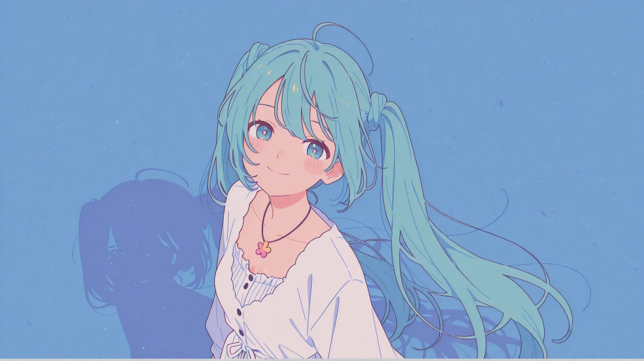 masterpiece,Highest Quality,great quality,very aesthetic,casual outfit, newest, anime coloring, 2D, anime style,
Hatsune Miku, solo, sunlight filtering through the trees, It looks dazzling in response to the light, Smile, (Angle from above:1.2), Aerial, c...