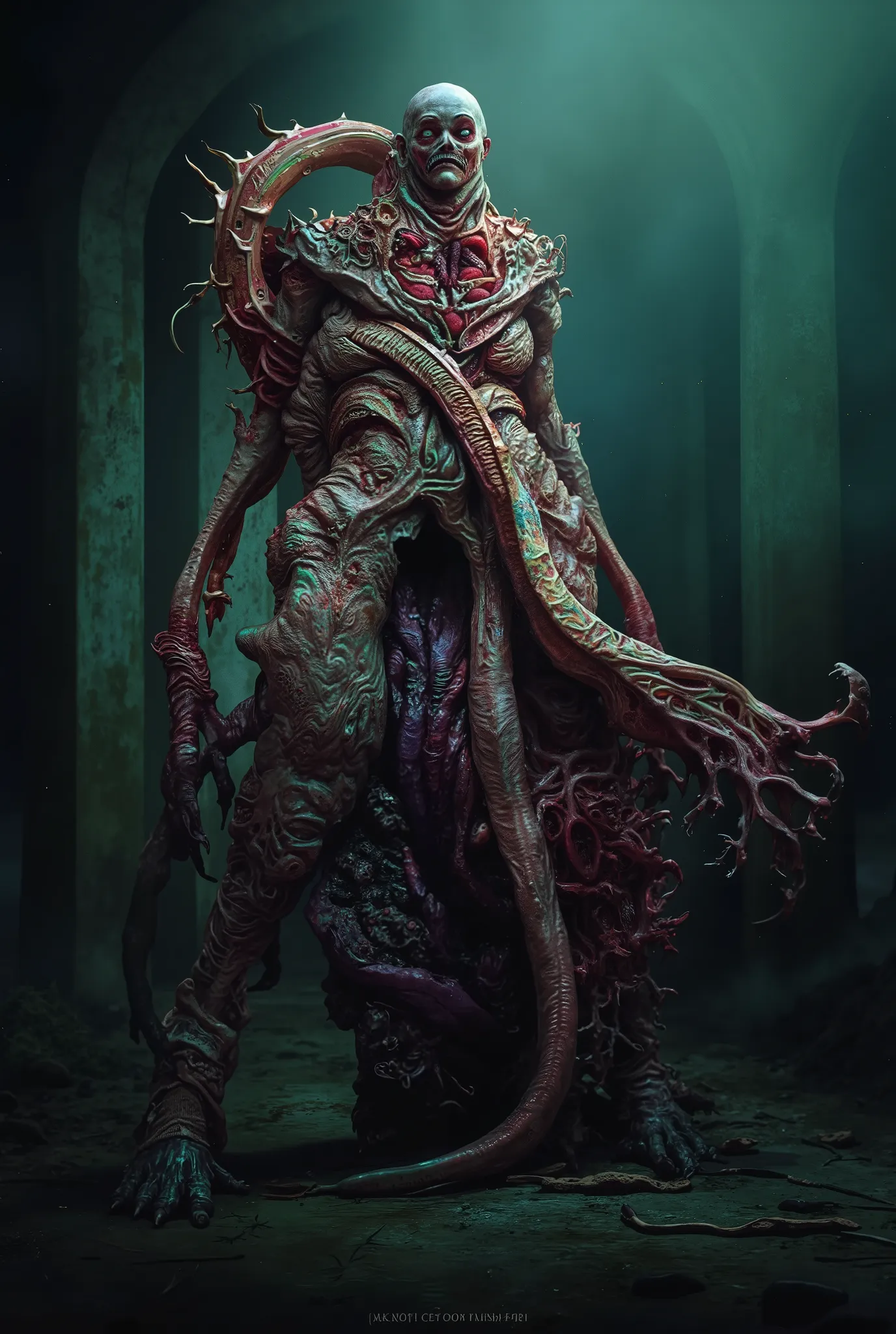 The terrifying monster Mozuma has a terrifying appearance with its outer skin and internal organs reversed, and its brain is visible from the outside. It is said that during the day it takes the form of a beautiful woman, but at night it spits out its inte...