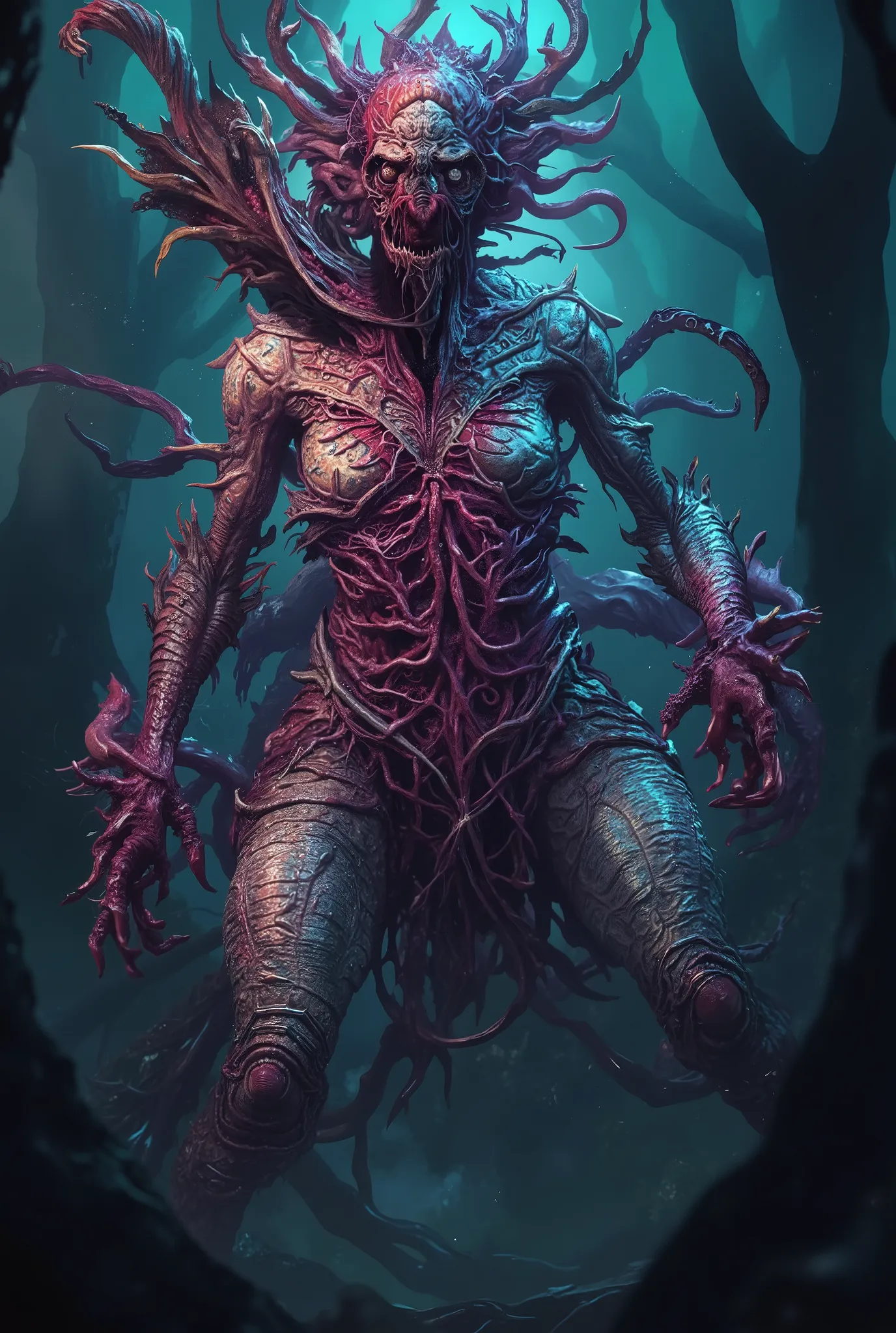 The terrifying monster Mozuma has a terrifying appearance with its outer skin and internal organs reversed, and its brain is visible from the outside. It is said that during the day it takes the form of a beautiful woman, but at night it spits out its inte...