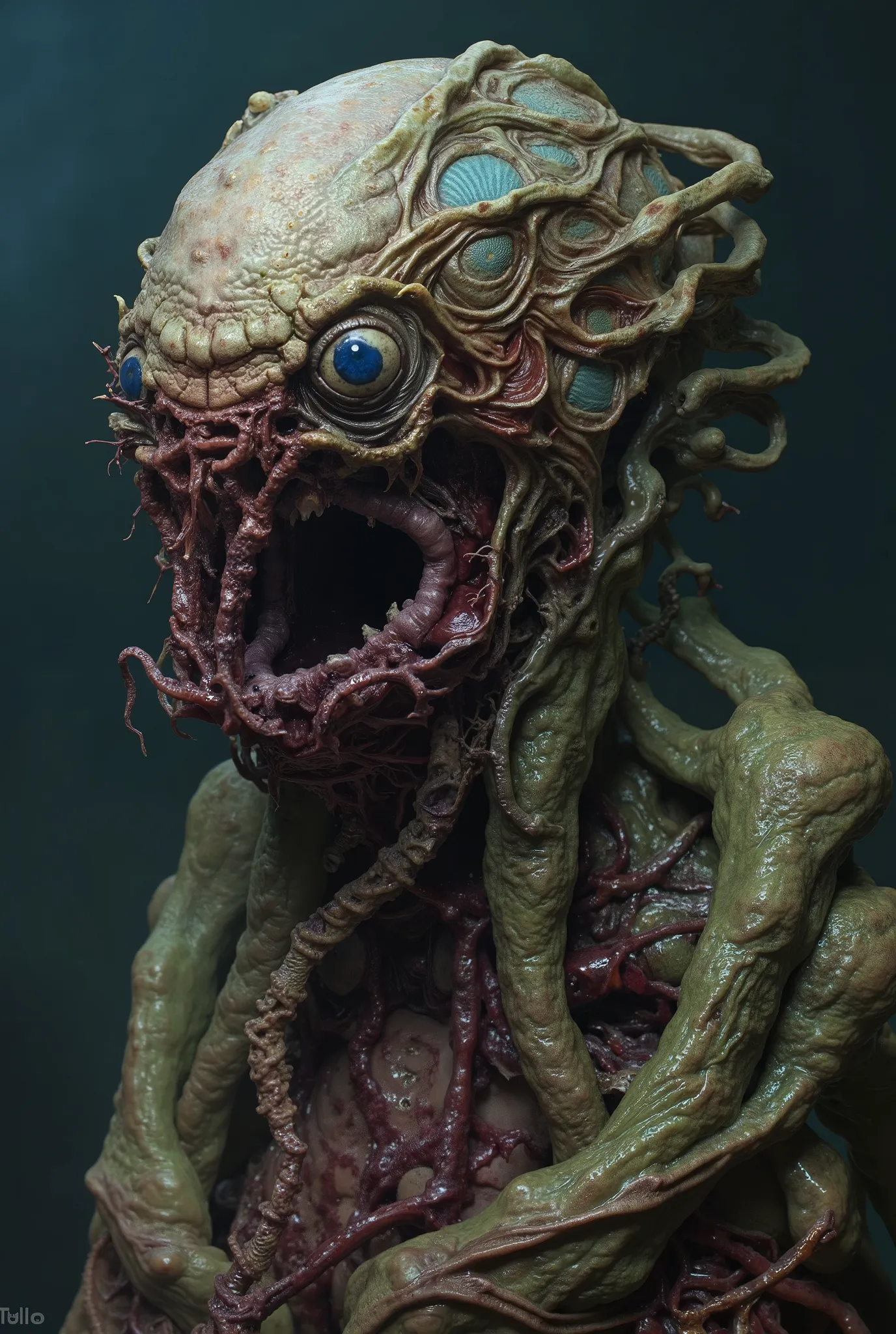 The terrifying monster Mozuma has a terrifying appearance with its outer skin and internal organs reversed, and its brain is visible from the outside. It is said that during the day it takes the form of a beautiful woman, but at night it spits out its inte...